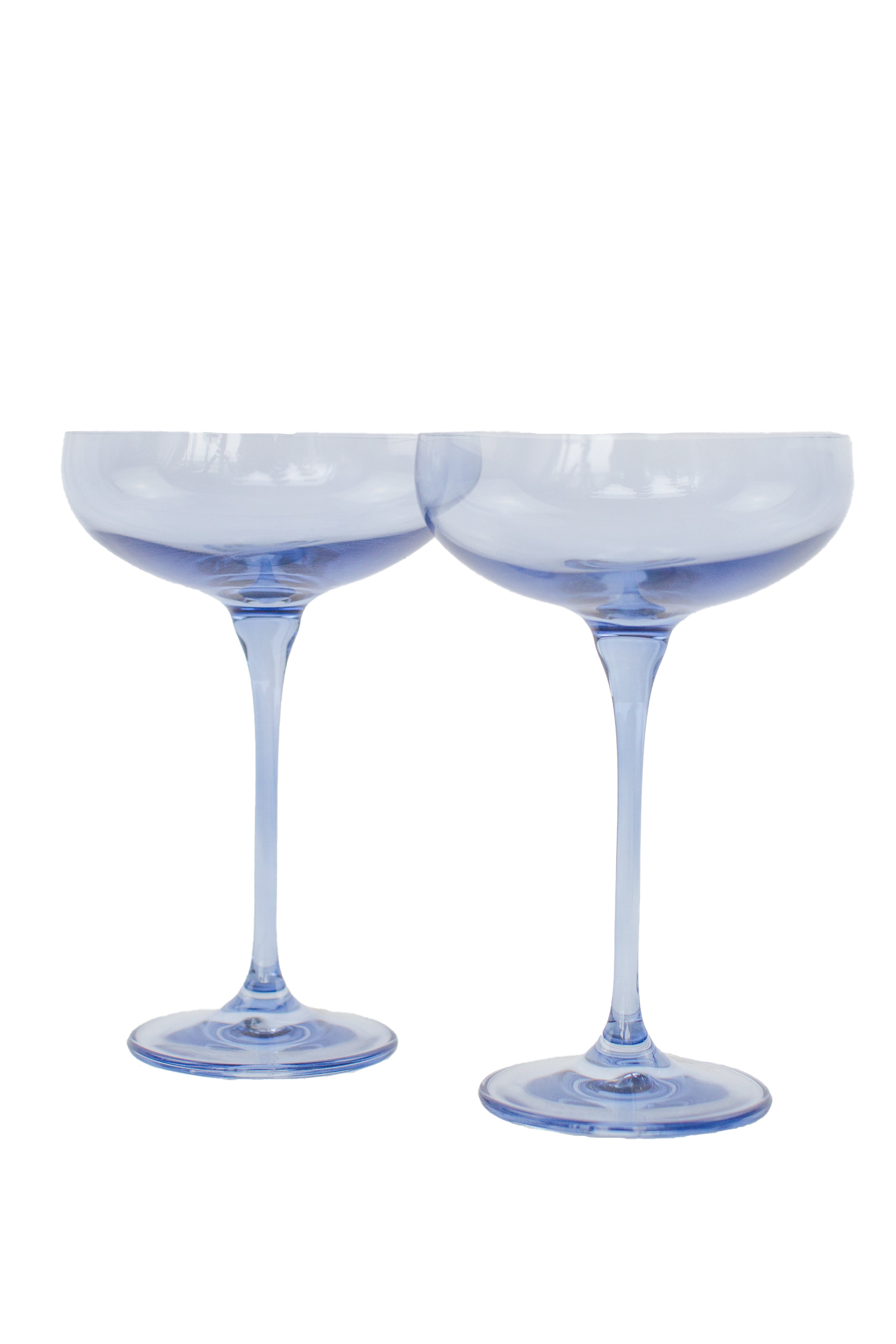 Estelle Colored Champagne Coupe Glasses Set of 2 - Elegant Cobalt Blue Stemware for Wedding Toasts & Cocktail Parties