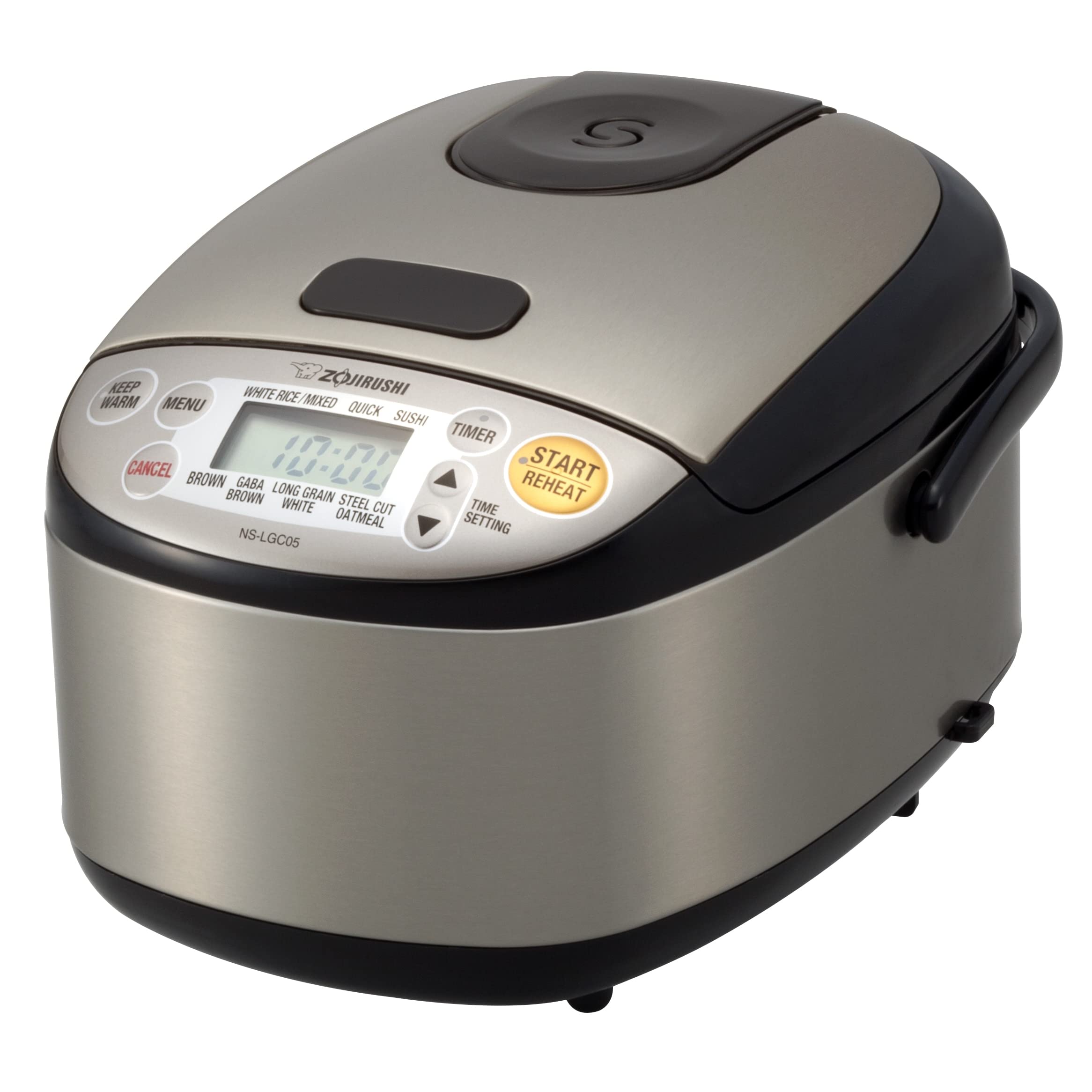 Zojirushi NS-LGC05XB 3-Cup Micom Rice Cooker & Warmer - Stainless Black | Perfect for Small Families, Dorm Rooms & Office Lunches