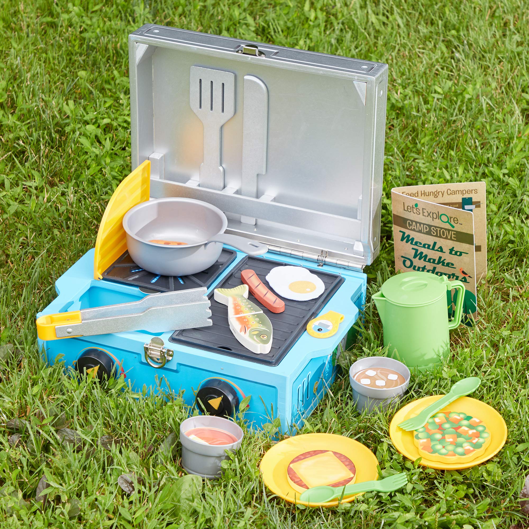 Melissa & Doug 40804 Let's Explore Camp Stove Pretend Play Set - Wooden Toy Kitchen for Kids Ages 3+ | Perfect Gift for Boys & Girls | Outdoor Adventure & Indoor Imaginative Play