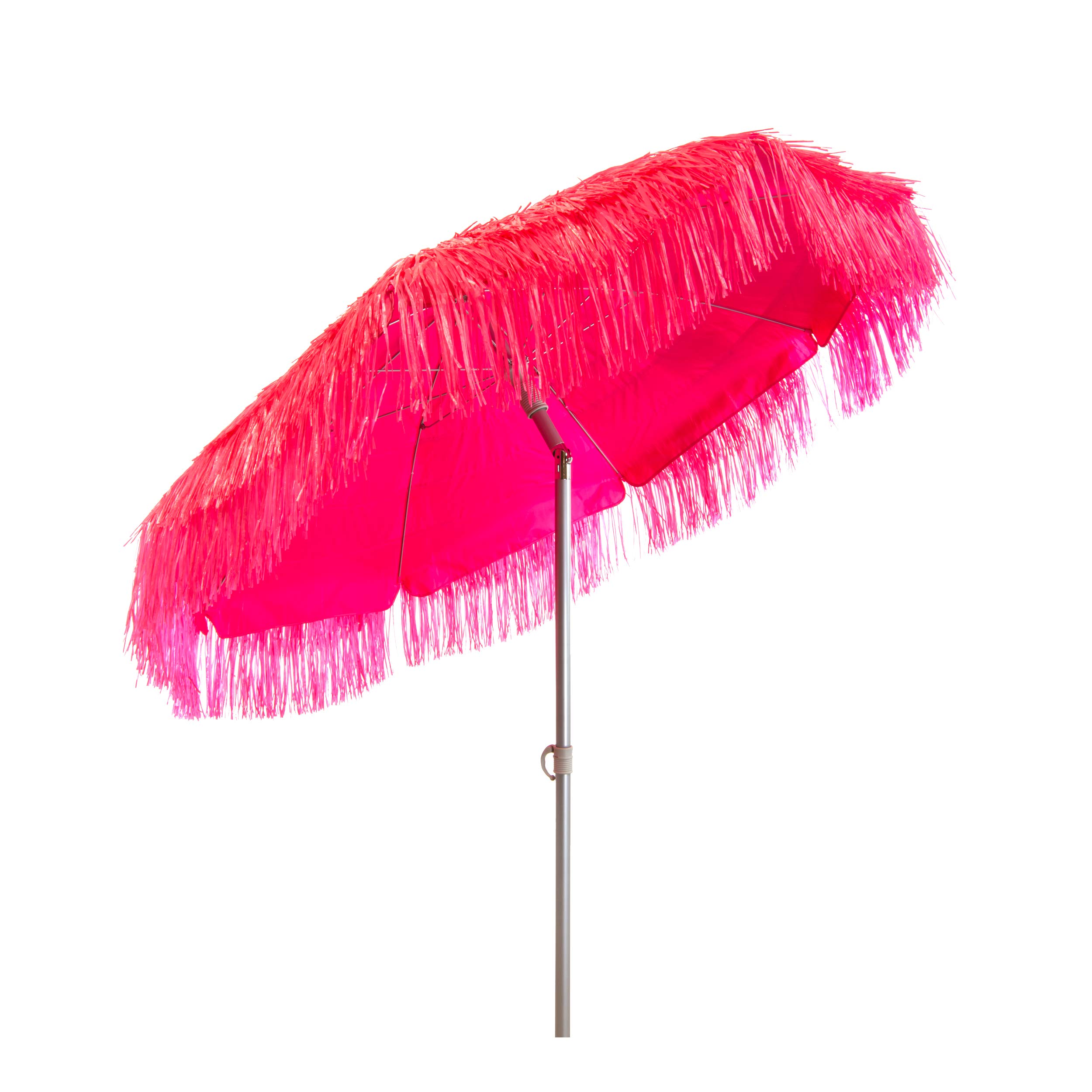 Heininger 1265 DestinationGear Palapa Tiki Pink 6 ft Outdoor Patio Umbrella - Perfect for Beach, Poolside, Backyard, and Garden Shade