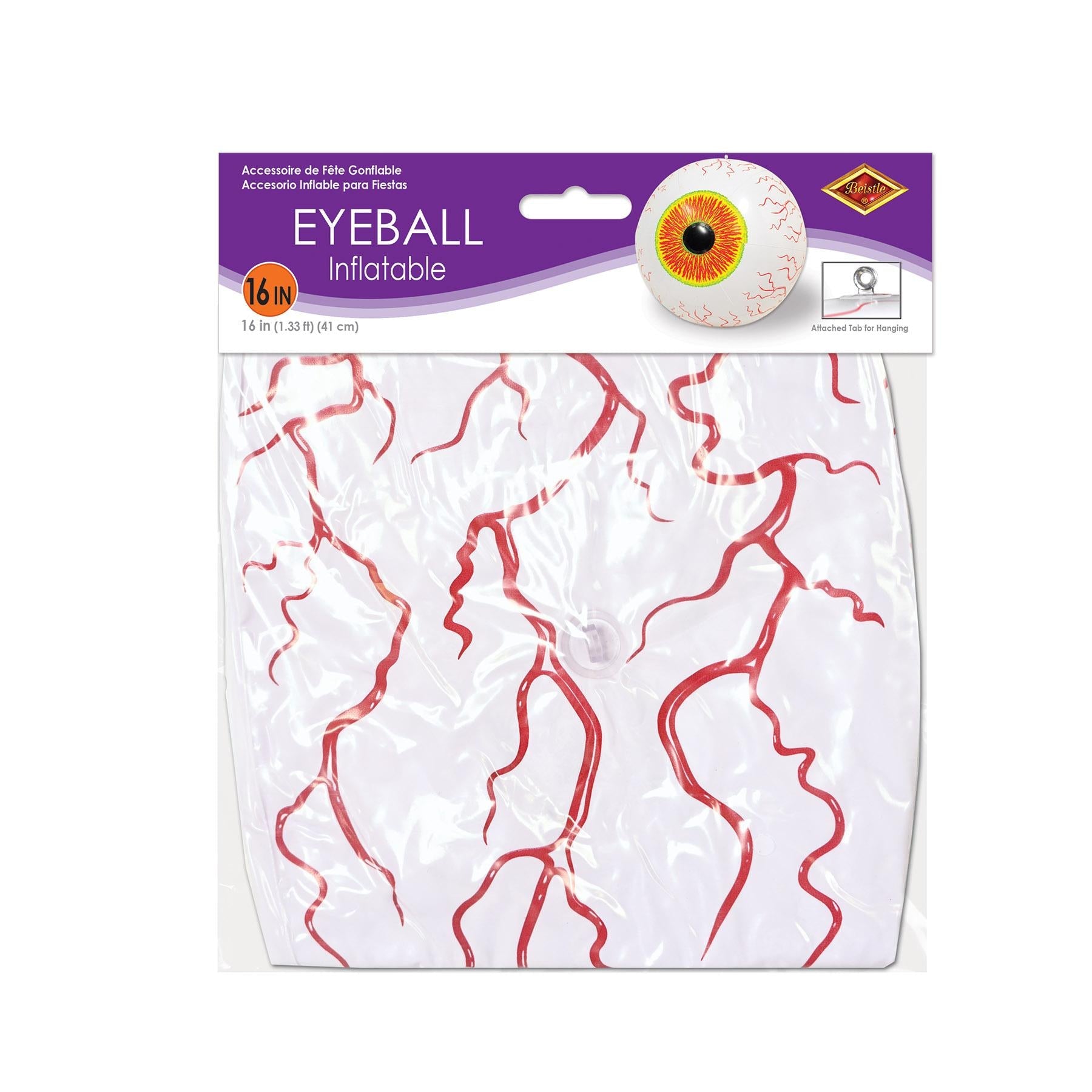 12 Pack Beistle Halloween Inflatable Eyeballs - Spooky Party Decorations for Halloween, Haunted House, and Outdoor Yard Decor
