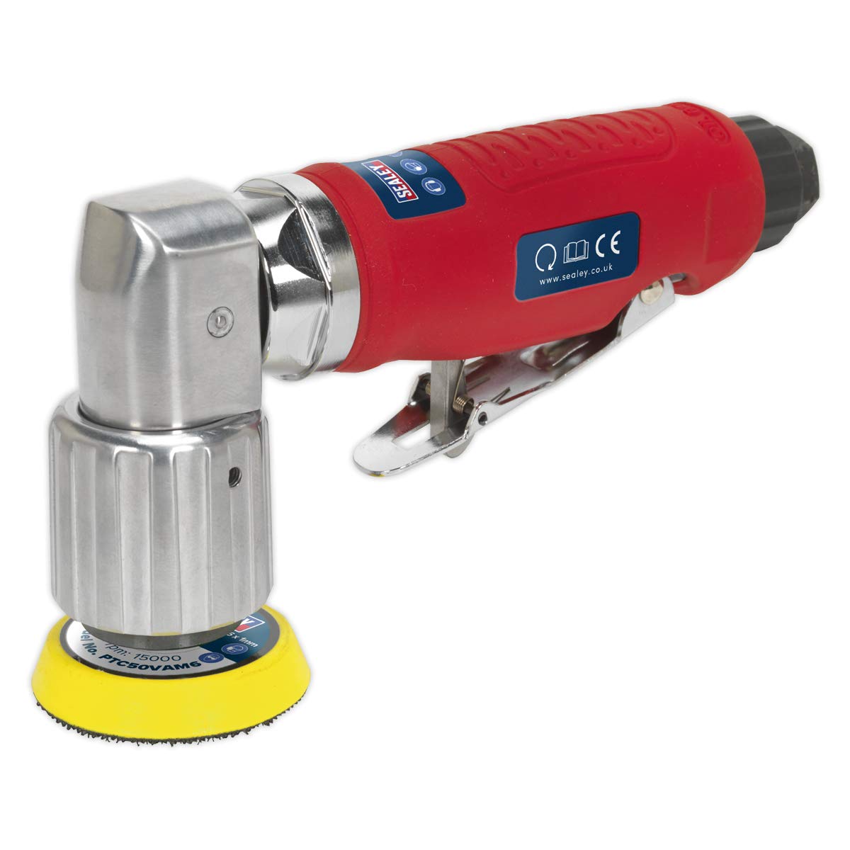 Sealey GSA70 50mm Mini Disc Air Orbital Sander - Compact & Powerful Pneumatic Sander for Woodworking, Metal Polishing & DIY Projects