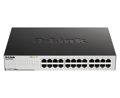 D-Link DGS-1024C 24-Port Gigabit Ethernet Unmanaged Network Switch - High-Speed Connectivity for Home Office & Small Business Networks - Ideal for Gaming, Streaming & Office Workstations