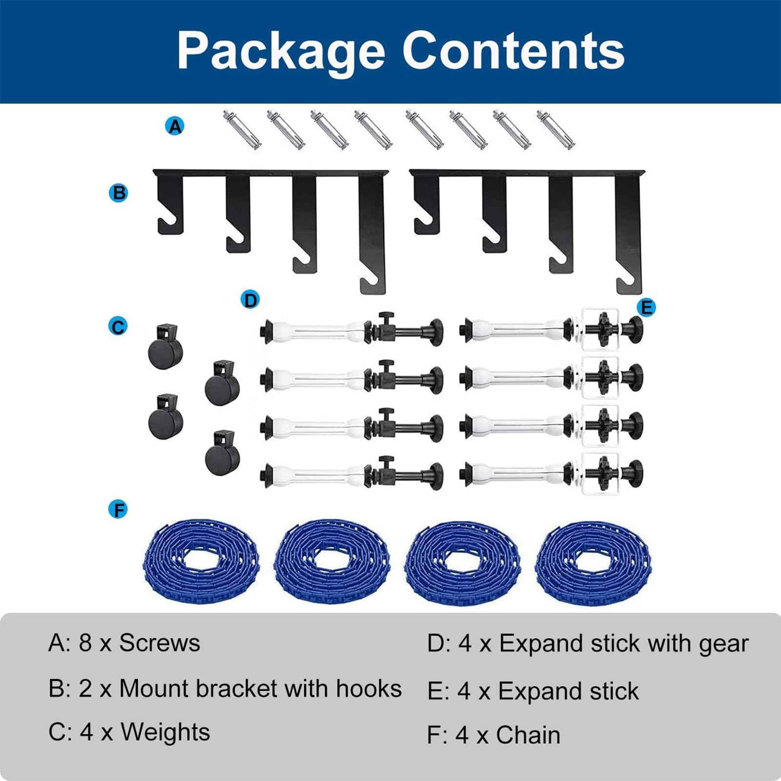 Professional Photography Backdrop Wall Mount System with 8 Extension Rods & 4 Chains - Heavy Duty Backdrop Roller for Home Studio, Live Streaming, YouTube Videos, Portrait Photography, and Product Shoots