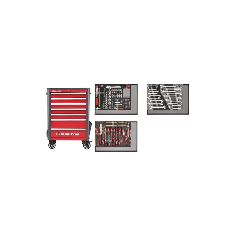 Gedore R22071004 129-Piece Red Wingman Tool Set in Trolley Case - Perfect for Automotive Repair, DIY Projects, and Professional Mechanics