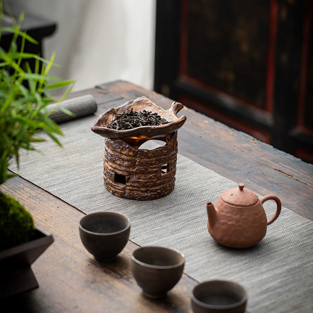 Natural Wood Stump Tea Leaf Wax Warmer - Aromatherapy Candle Melter for Home Decor, Relaxation & Gifts