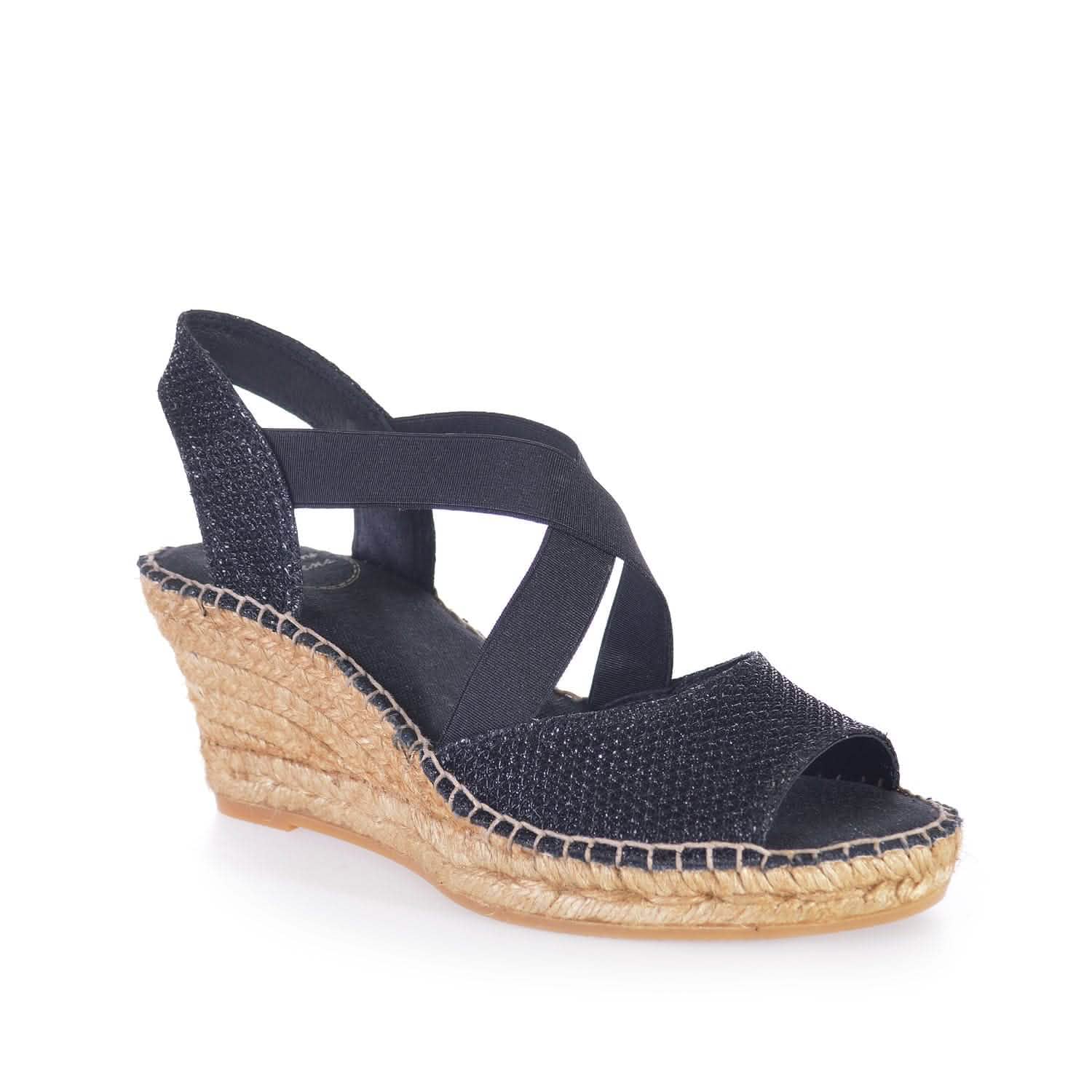 Women's Metallic Cotton Blend Wedge Espadrille Sandals - Comfortable Summer Shoes for Beach, Vacation & Casual Outings
