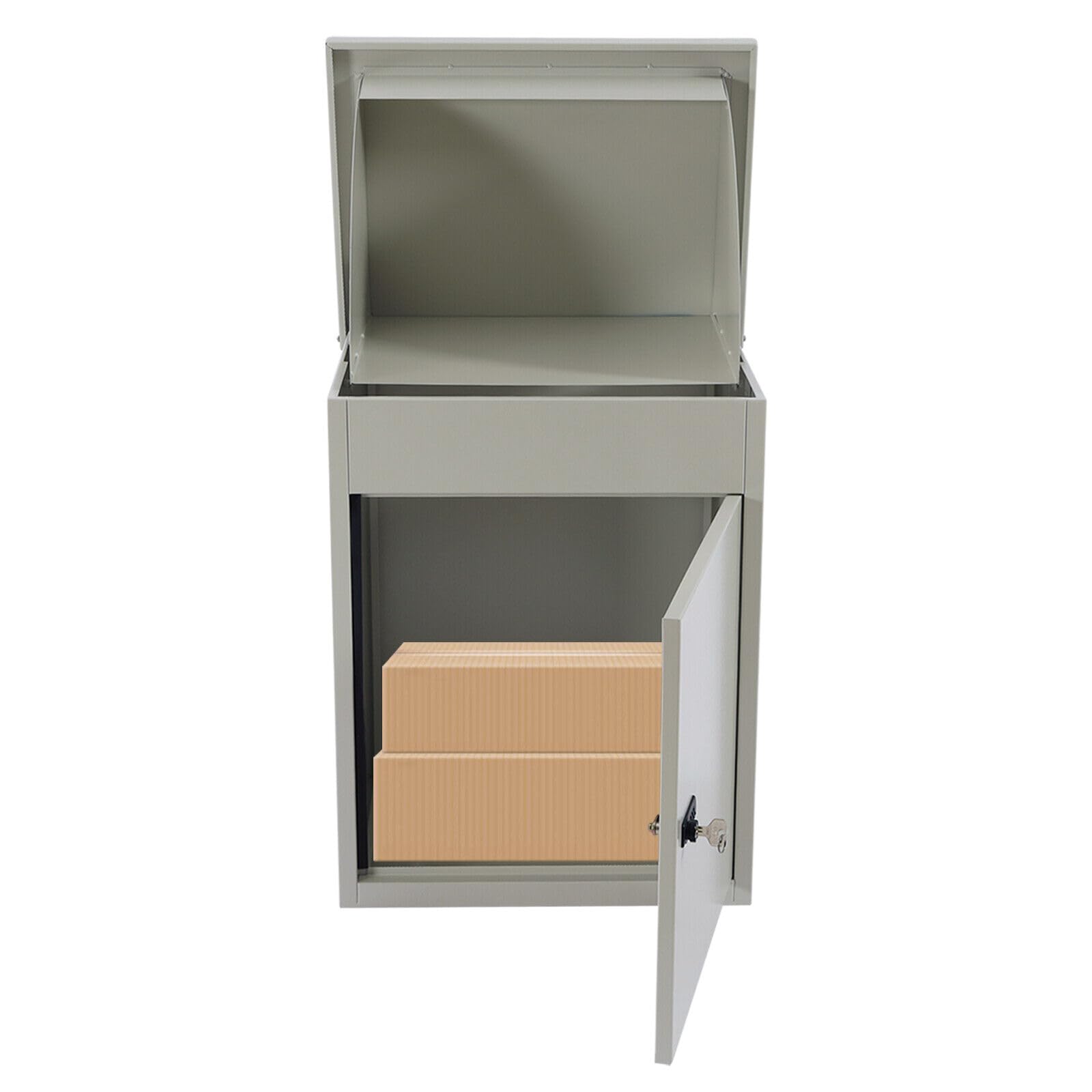 Heavy Duty Wall Mounted Parcel Delivery Box - Large Secure Package Drop Box with Lock (16.13x13x22 inches) - Perfect for Porch, Home & Business Package Security