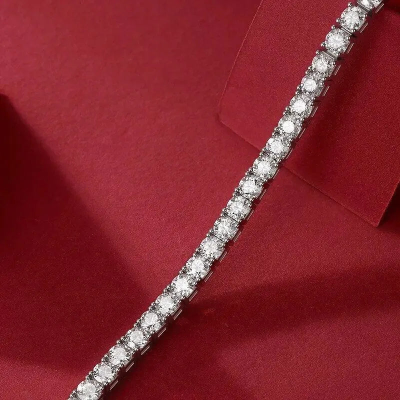 EWYA 2023 GRA Certified 3/4/5/6.5mm White Moissanite Tennis Bracelet for Women & Men - 925 Sterling Silver Diamond Link Bracelet - Perfect for Weddings, Anniversaries & Special Occasions