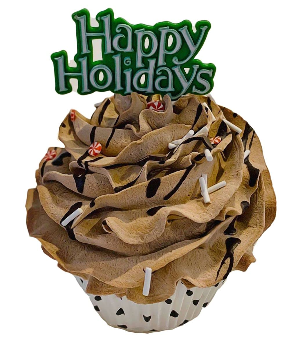 Dezicakes Fake Cupcakes & Artificial Cakes for Display - Faux Cake Decorations for Home, Kitchen & Party Decor - Realistic Fake Desserts for Christmas, Wedding, Birthday & Table Centerpiece Displays
