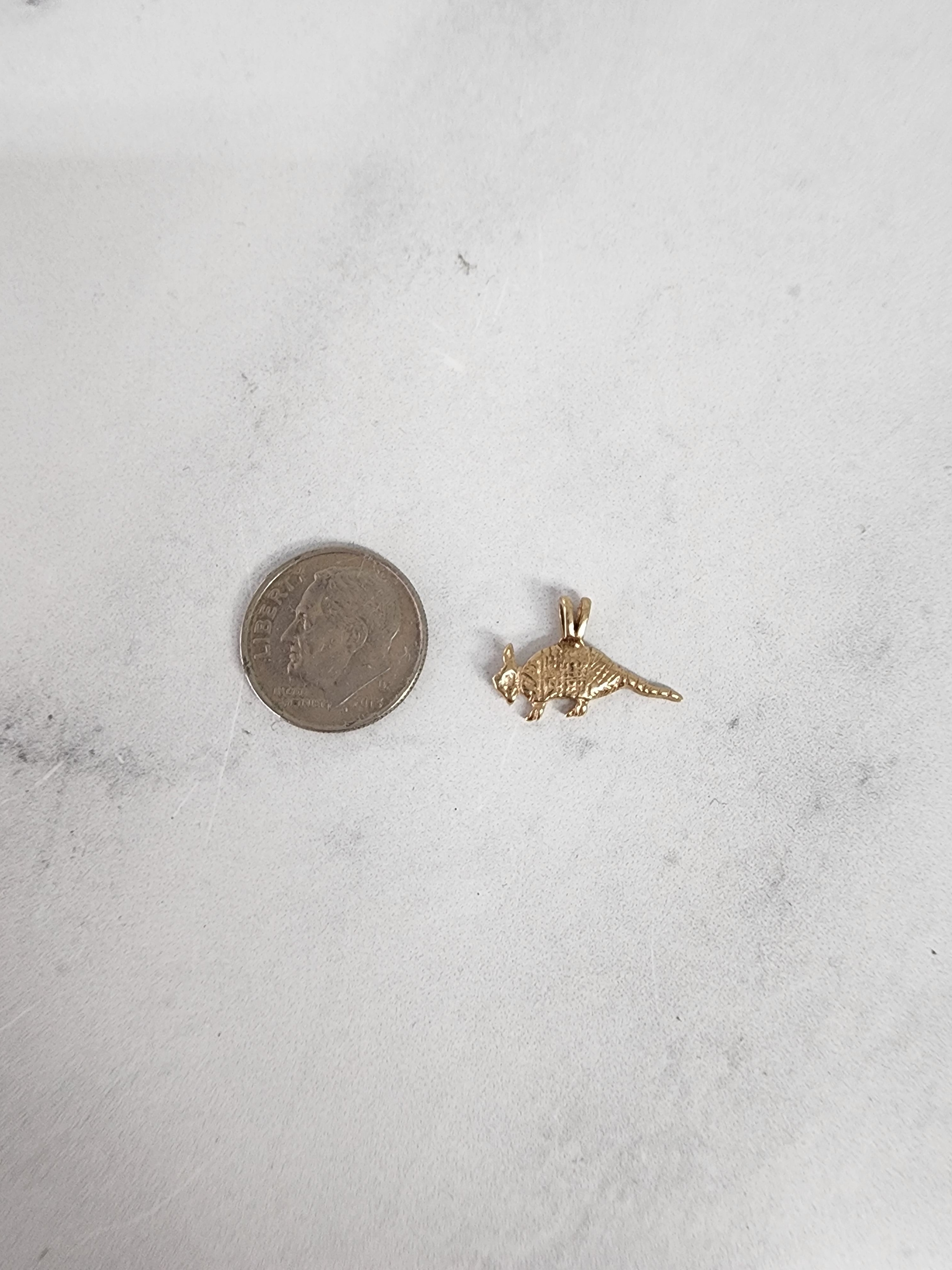 14k Yellow Gold Armadillo Charm - Elegant Jewelry for Women, Perfect for Gifts, Bracelets & Necklaces - Birthday, Anniversary, Everyday Wear