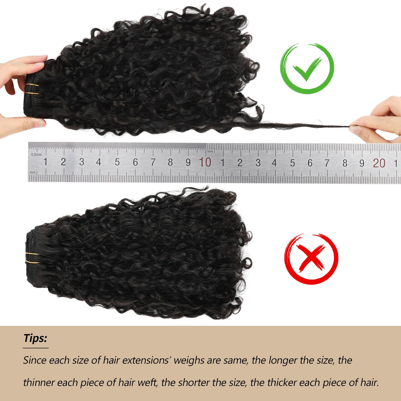 ABH AMAZINGBEAUTY 22 Inch Curly Clip-in Hair Extensions for Black Women - 7Pcs 120G Spiral Curl Human Hair Extensions with Double Weft, Natural Black Virgin Hair - Perfect for Parties, Weddings & Everyday Styling
