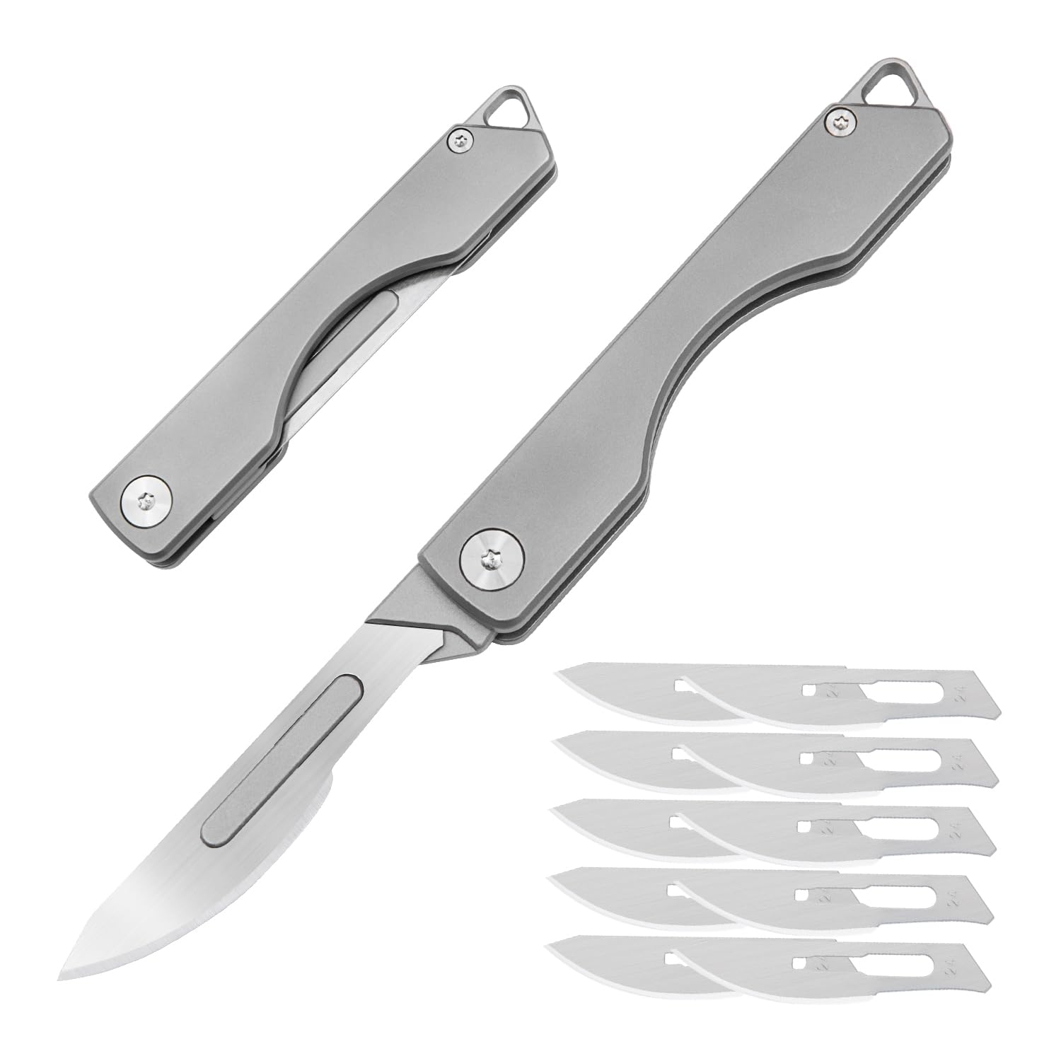 WARHERO 10-Pack Titanium Alloy Folding Scalpel Pocket Knife - EDC Utility Knife Set for Outdoor Survival, Hunting, Camping & Fishing | Compact Tactical Knives for Hiking, Bushcraft & Emergency Preparedness