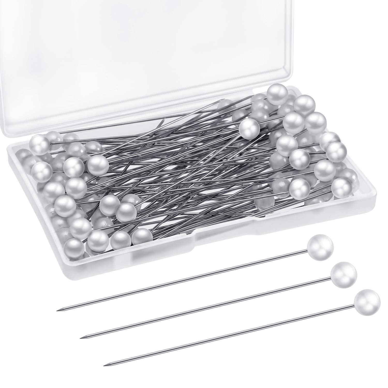 200pcs Faux Pearl White Corsage Boutonniere Pins - Straight Bouquet Pins for Wedding Decorations, Sewing & Craft Projects | Perfect for Bridal Bouquets, Floral Arrangements & DIY Crafts