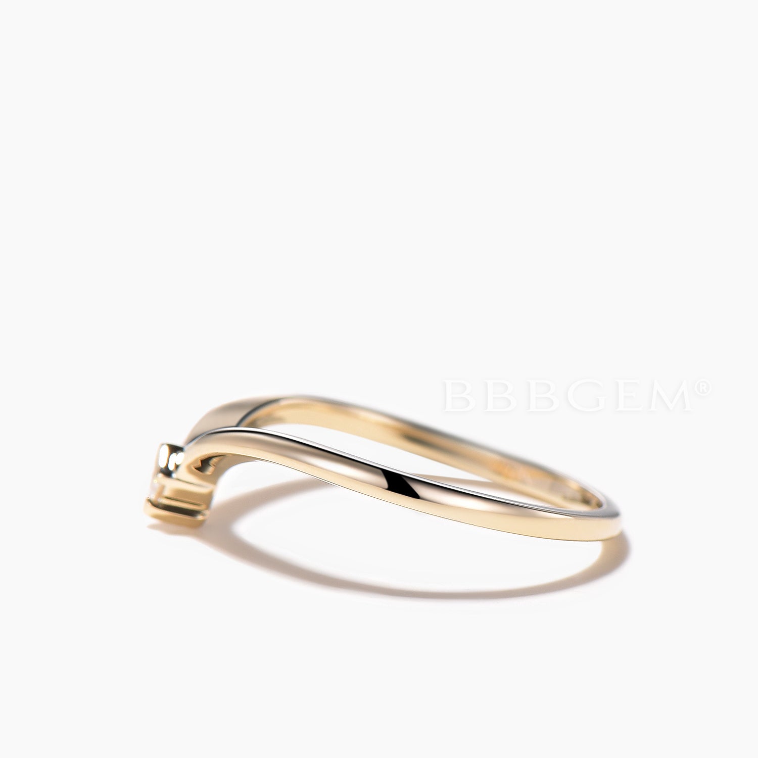 Princess Cut Moissanite Solitaire Wedding Ring - 14K Yellow Gold Curved Band for Women | Elegant Engagement & Bridal Jewelry Gift for Her