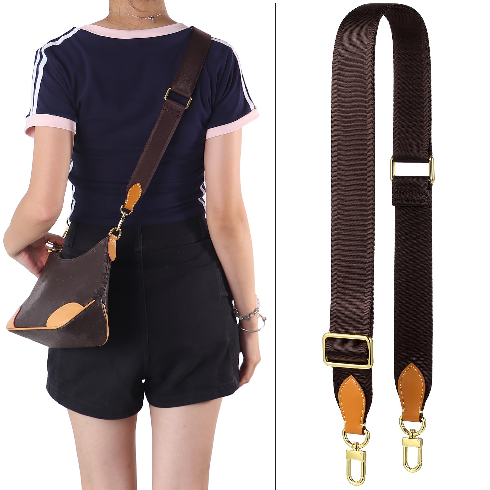 Adjustable Soft Crossbody Strap Replacement for Pochette Accessories - Wide Canvas Purse Strap for Designer Handbags - Perfect for Daily Use, Travel & Fashion Accessories