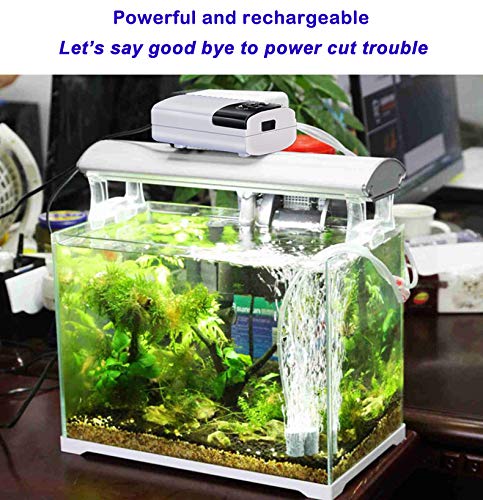 Ultra Quiet Rechargeable Aquarium Air Pump for Fish Tank – 200 Gallon Capacity with Accessories, Backup Aerator for Aquarium Transportation & Fishing (1-70 Gallon) – Perfect for Home Aquariums, Fish Transport & Outdoor Fishing