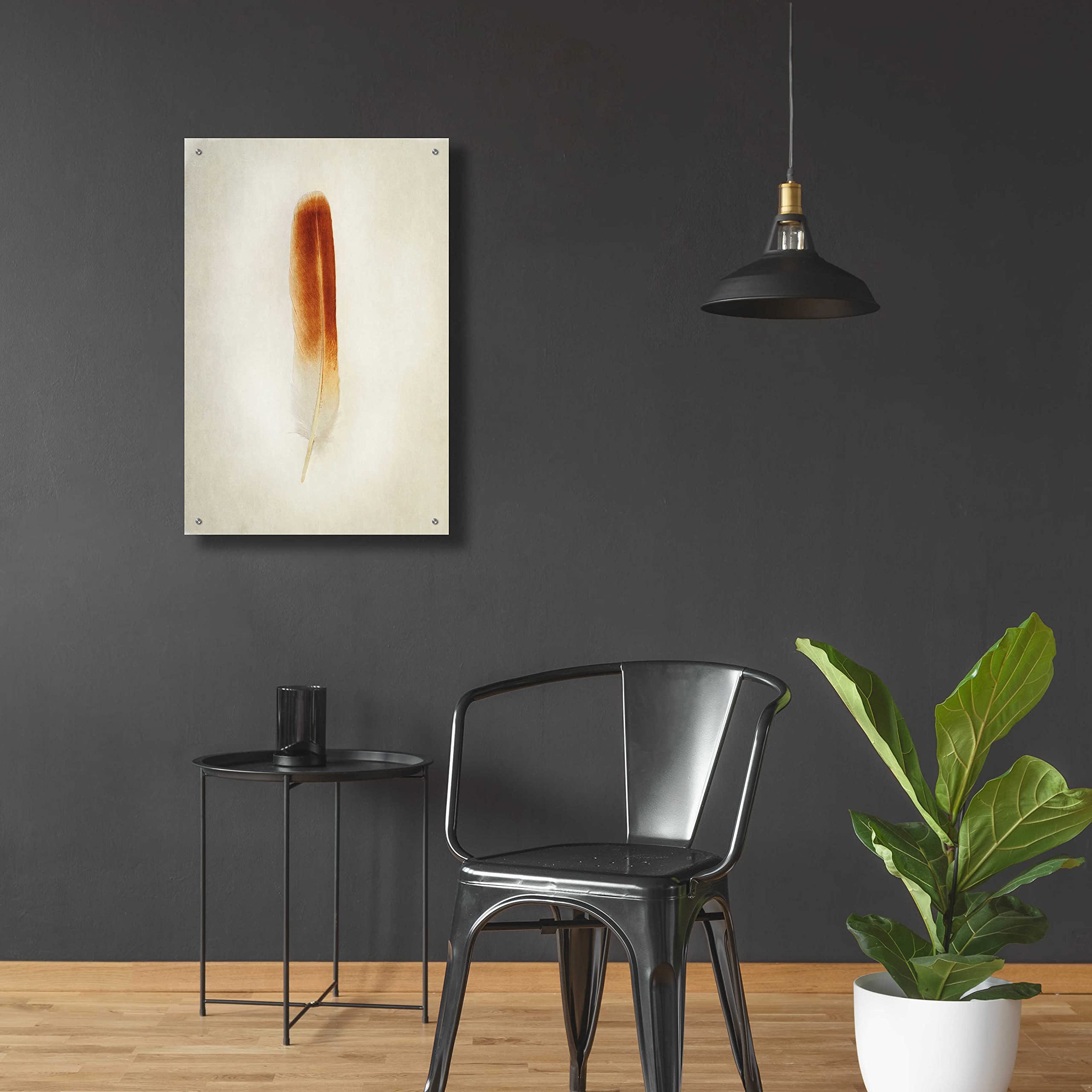 Epic Art 'Feather II' by Debra Van Swearingen - 24x36 Inch Acrylic Glass Wall Decor - Modern Abstract Painting for Living Room, Bedroom & Office Decor