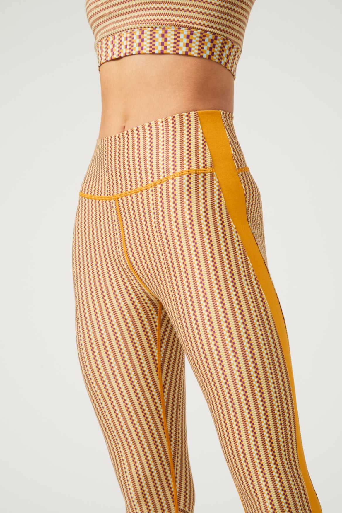Harper High Waist Leggings with Side Zipper - Turmeric Color - Perfect for Yoga, Gym & Casual Wear