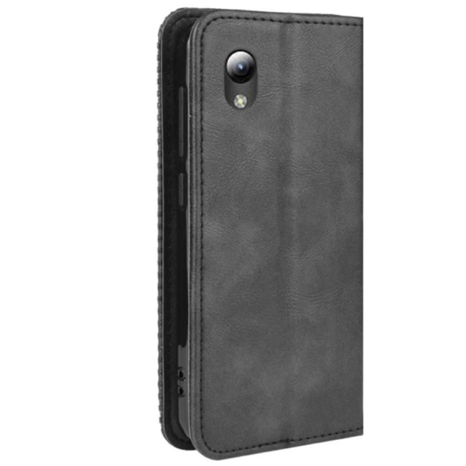 Premium PU Leather Magnetic Wallet Case for ZTE Blade A3 2019 & Blade L8 - Shockproof Flip Cover with Card Slots & RFID Protection (Black) - Perfect for Work, Travel & Everyday Use