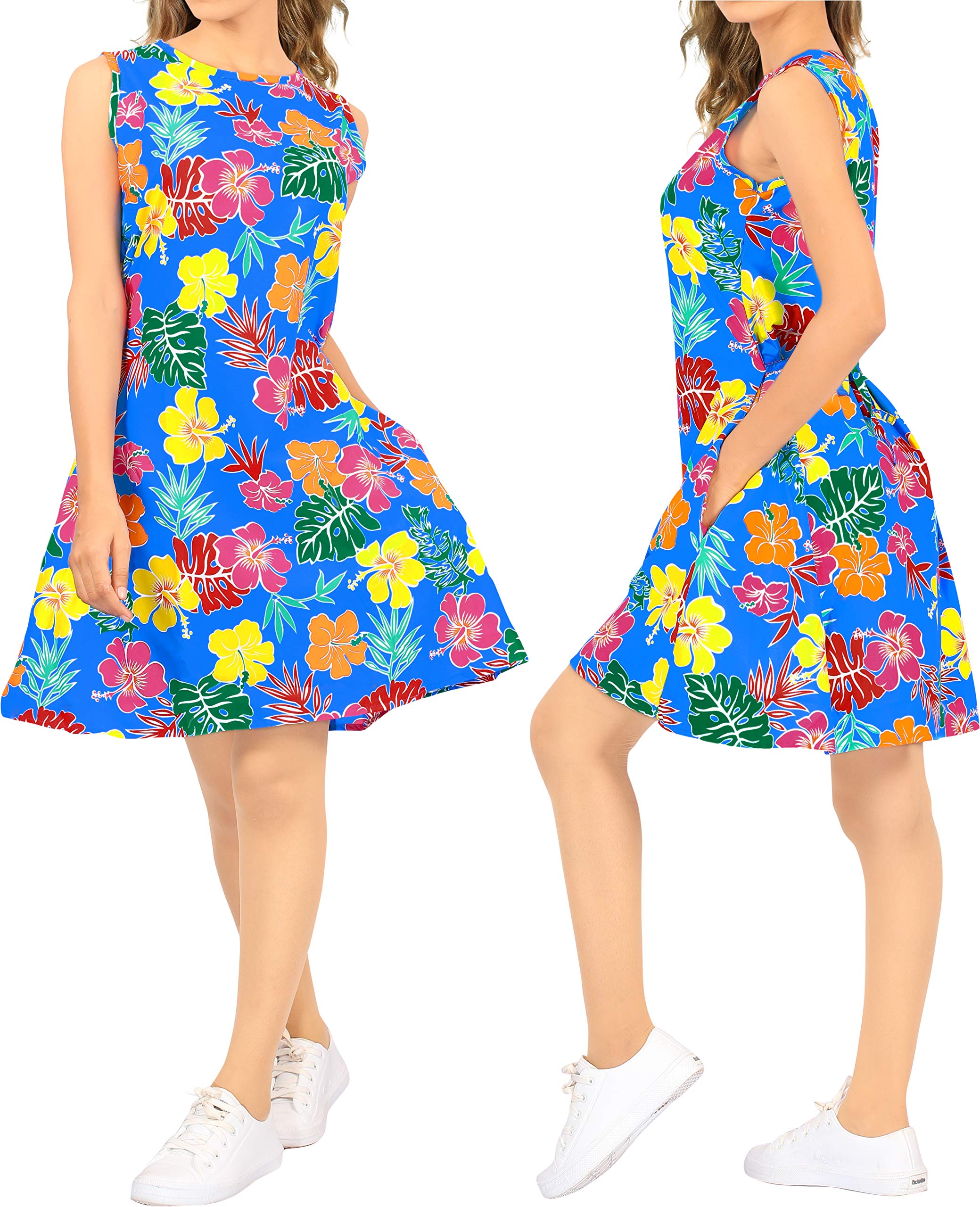 LA LEELA Women's Beach Cover Up - Lightweight Hawaiian Summer Swimwear Cover Up Dress with Pockets | Perfect for Poolside, Beach Vacation & Tropical Getaways