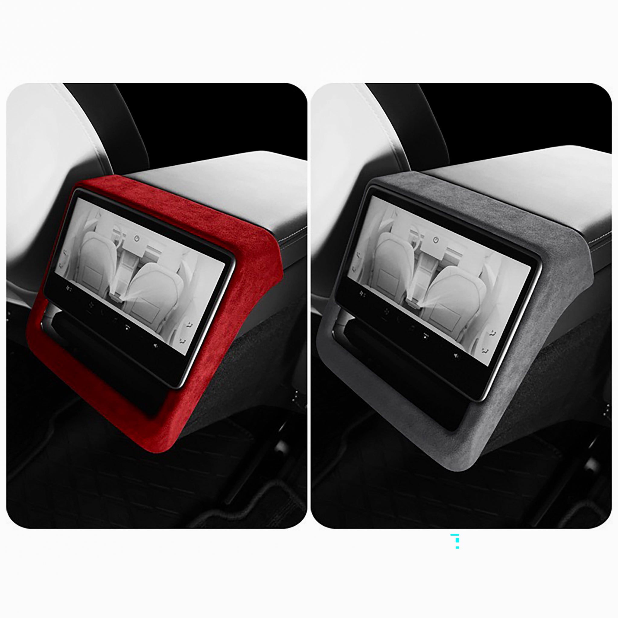 Tesla Alcantara Rear Screen Trim Cover for 2024+ Model 3 Highland & 2025+ Model Y Juniper - Premium Interior Protection for Enhanced Driving Comfort