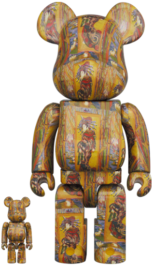 MEDICOM TOY BE@RBRICK Van Gogh Museum Courtesan (after Eisen) 100% & 400% Bearbrick Collectible Art Figure - Perfect for Home Decor, Office Display, and Gift for Art Lovers