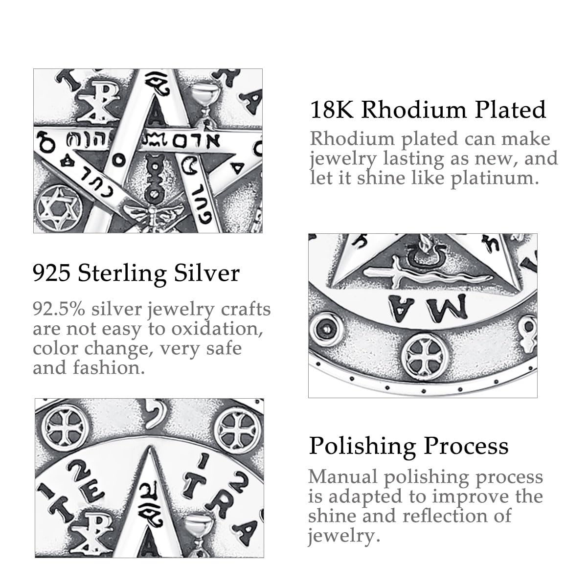 925 Sterling Silver Tetragrammaton Necklace with Metatron Cube Pendant - Protective Amulet Jewelry for Women & Men | Spiritual Gift, Meditation Accessory, Energy Protection Talisman