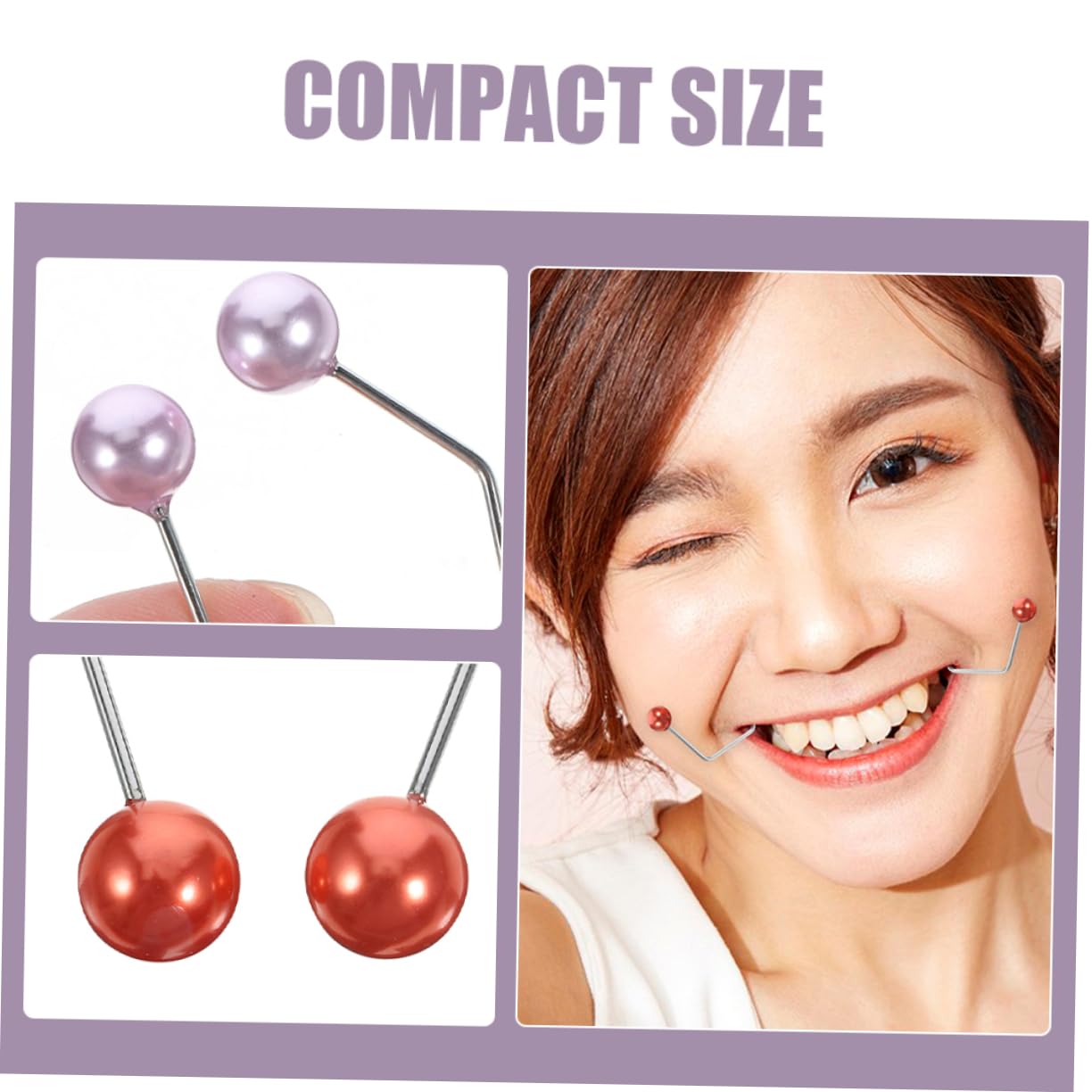 Healeved 2 Pairs Copper Facial Dimple Trainer - Cheek Dimple Maker for Women, Portable Face Exerciser for Natural Dimples | Perfect for Daily Beauty Routine & Facial Massage