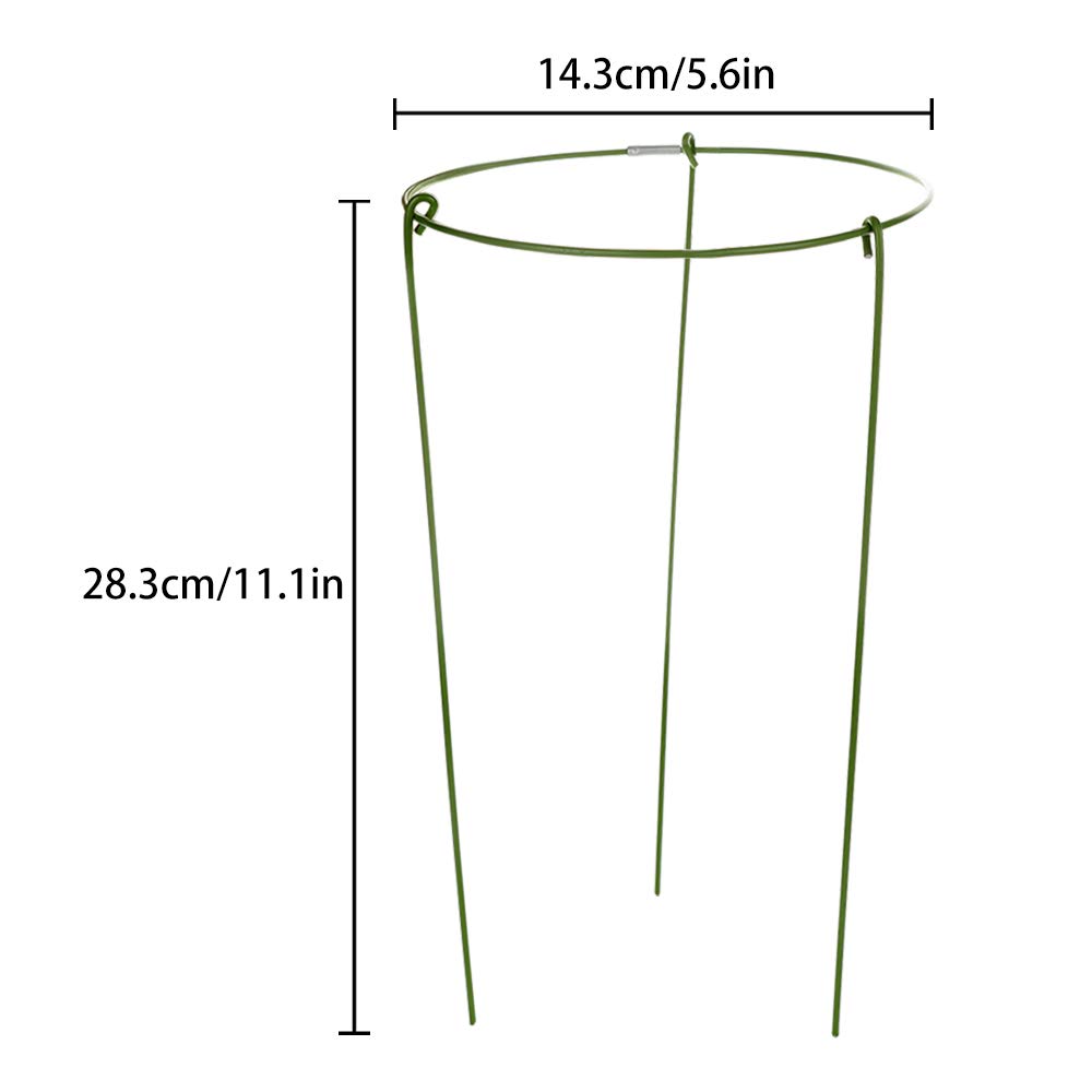 Firlar 3-Pack Climbing Plant Support Stakes - Adjustable Flower Cage Garden Trellis & Single Hoop Stand for Mini Indoor Potted Plants | Perfect for Vining Flowers, Tomatoes, Peas in Small Pots & Containers