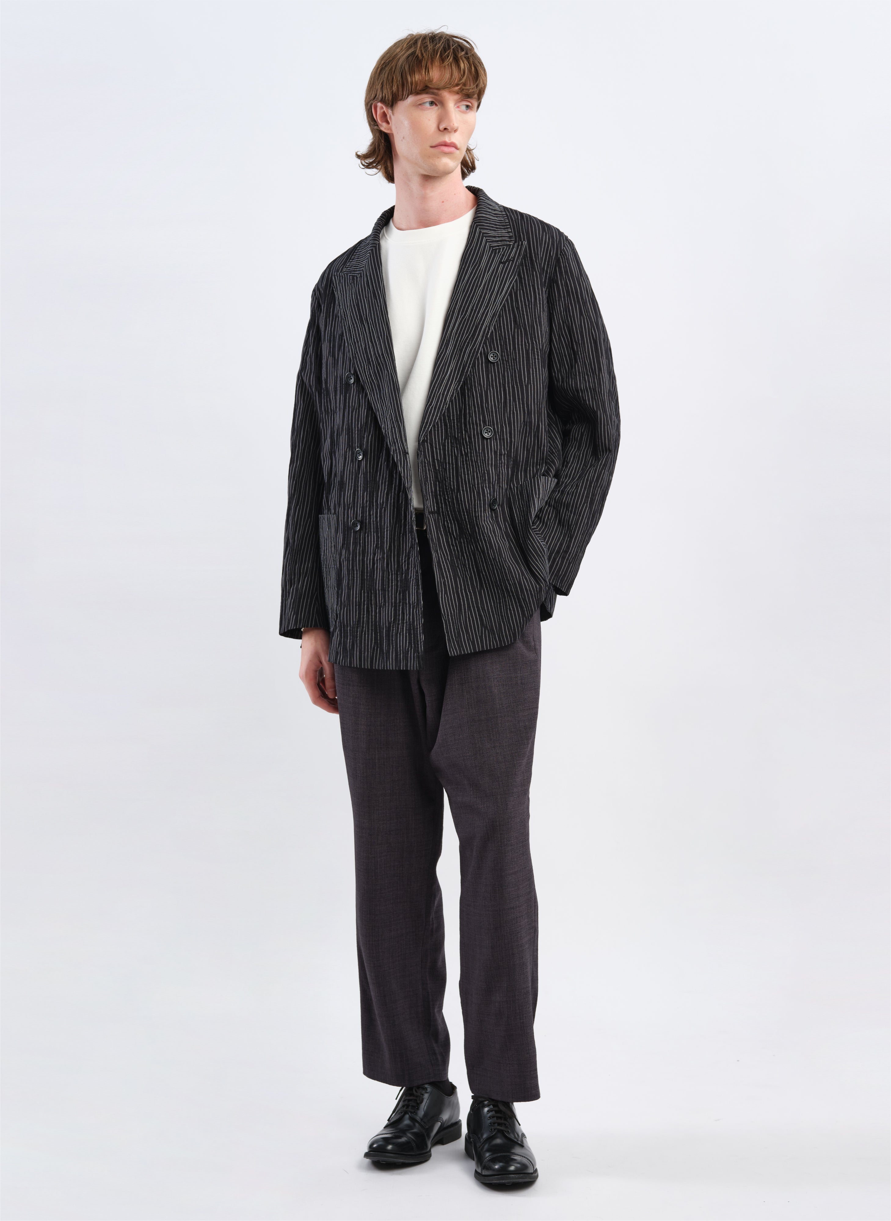 Premium Distorted Cotton Dobby Cloth Double Breasted Blazer for Men - Elegant Business Casual Jacket for Office, Weddings & Formal Events