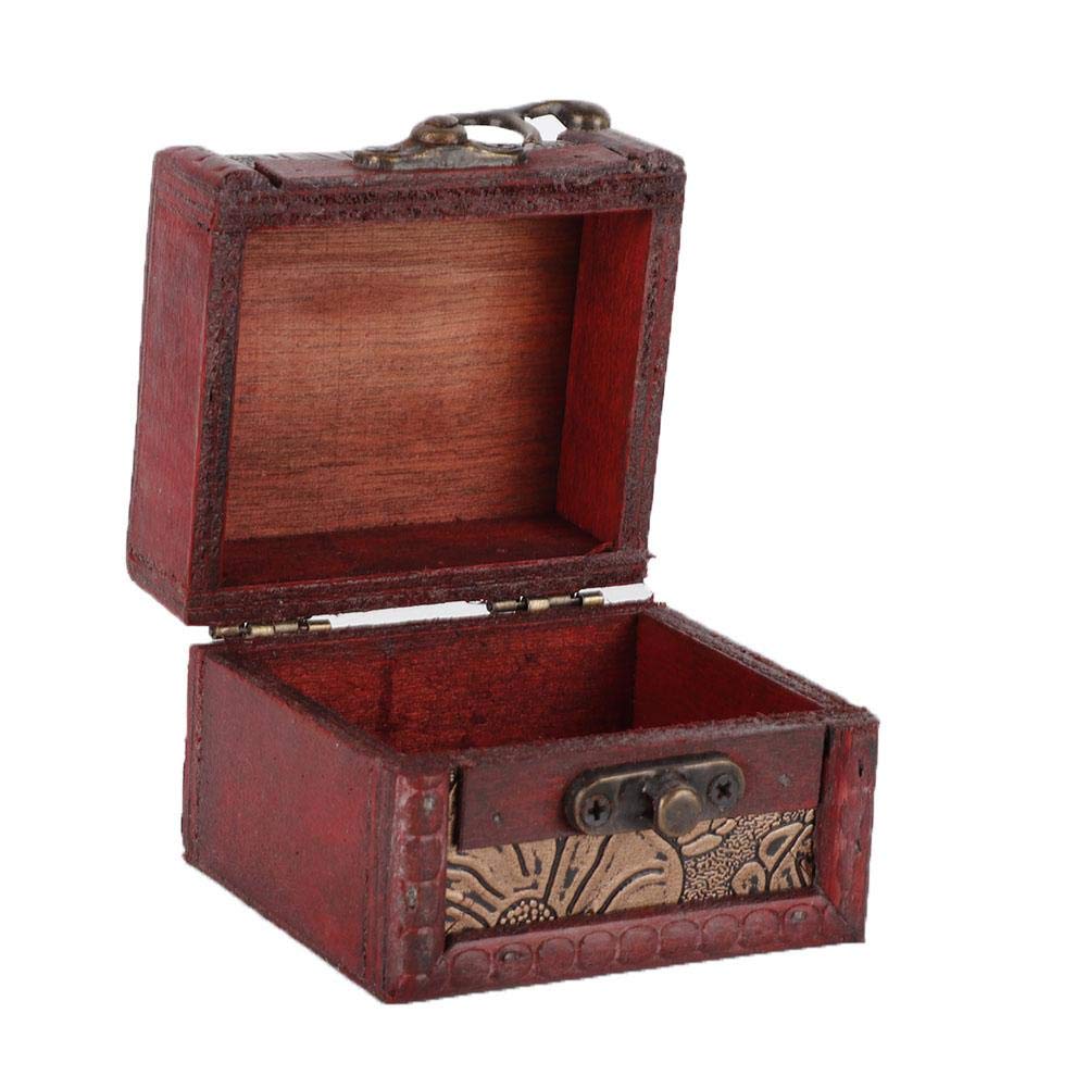 TMISHION Mini Trinket Box - Handcrafted Vintage Wooden Jewelry Storage Box for Rings, Earrings & Small Accessories | Perfect for Jewelry Display, Organizer & Gift Giving