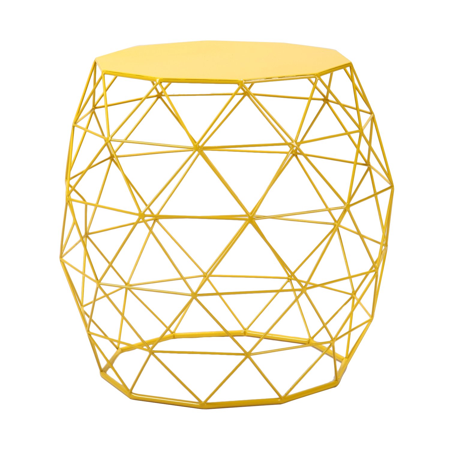 Furnistar 18 Inch Modern Accent End Table - Side Table, Nightstand or Plant Stand for Living Room, Bedroom, Patio & Garden - Indoor/Outdoor Use - Bright Yellow Home Decor