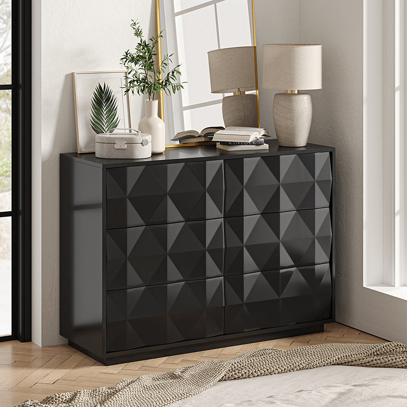 Modern 6-Drawer Dresser with Geometric Design - 50