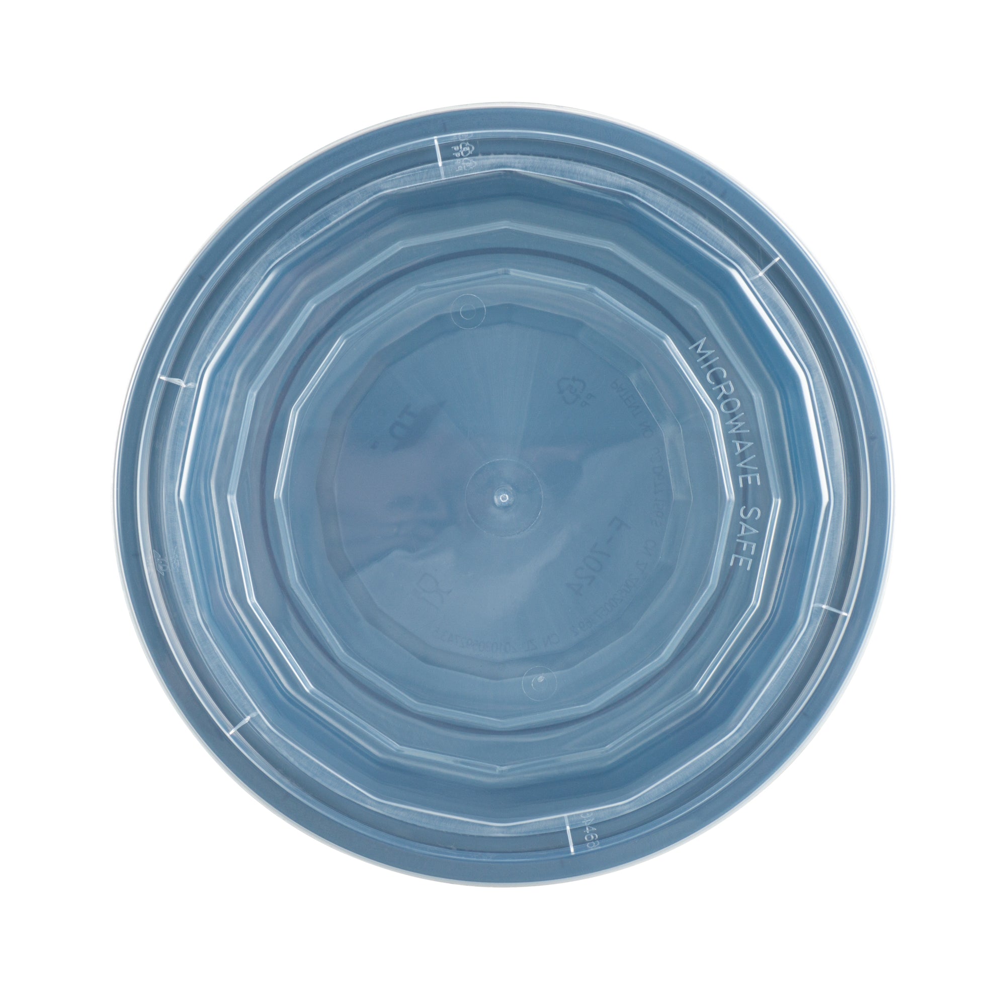 24 oz Round Midnight Blue Plastic Food Storage Containers with Clear Lids - Microwave Safe, 7.25