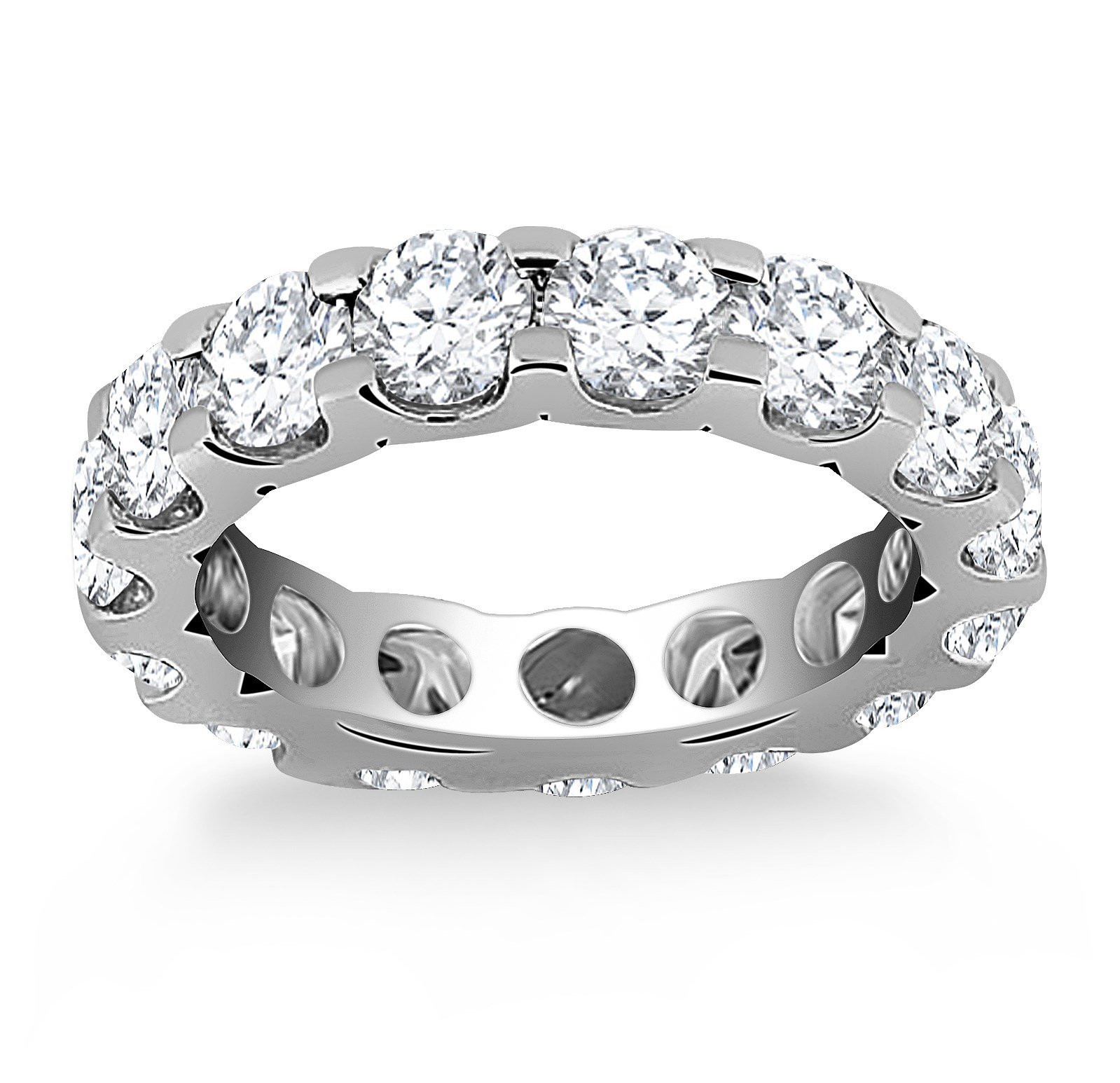 14K White Gold Round Diamond Eternity Ring for Women - Elegant Wedding Band, Anniversary Gift, Fine Jewelry for Special Occasions