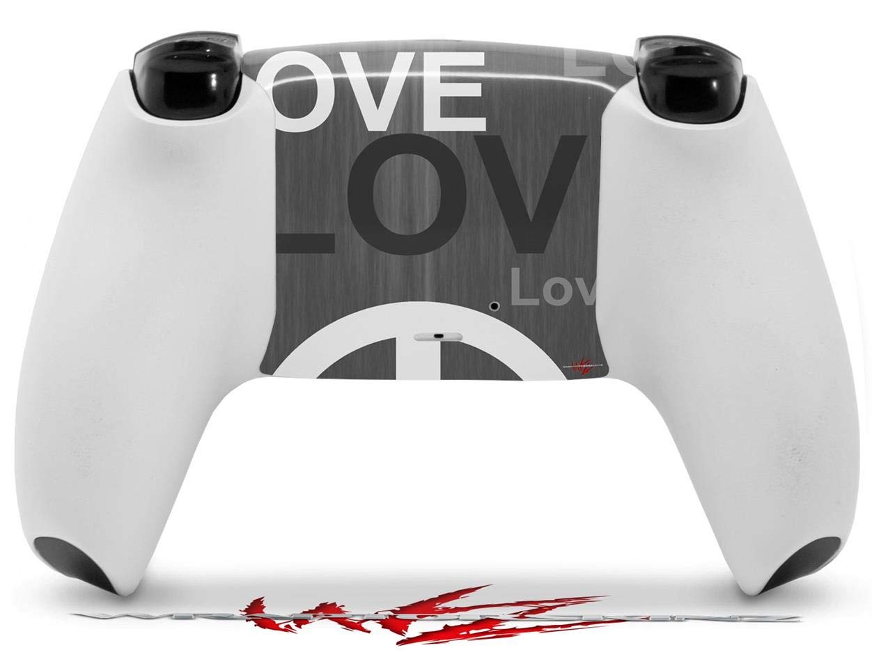 Sony PS5 DualSense Skin Wrap - Love & Peace Gray for Gaming Protection
