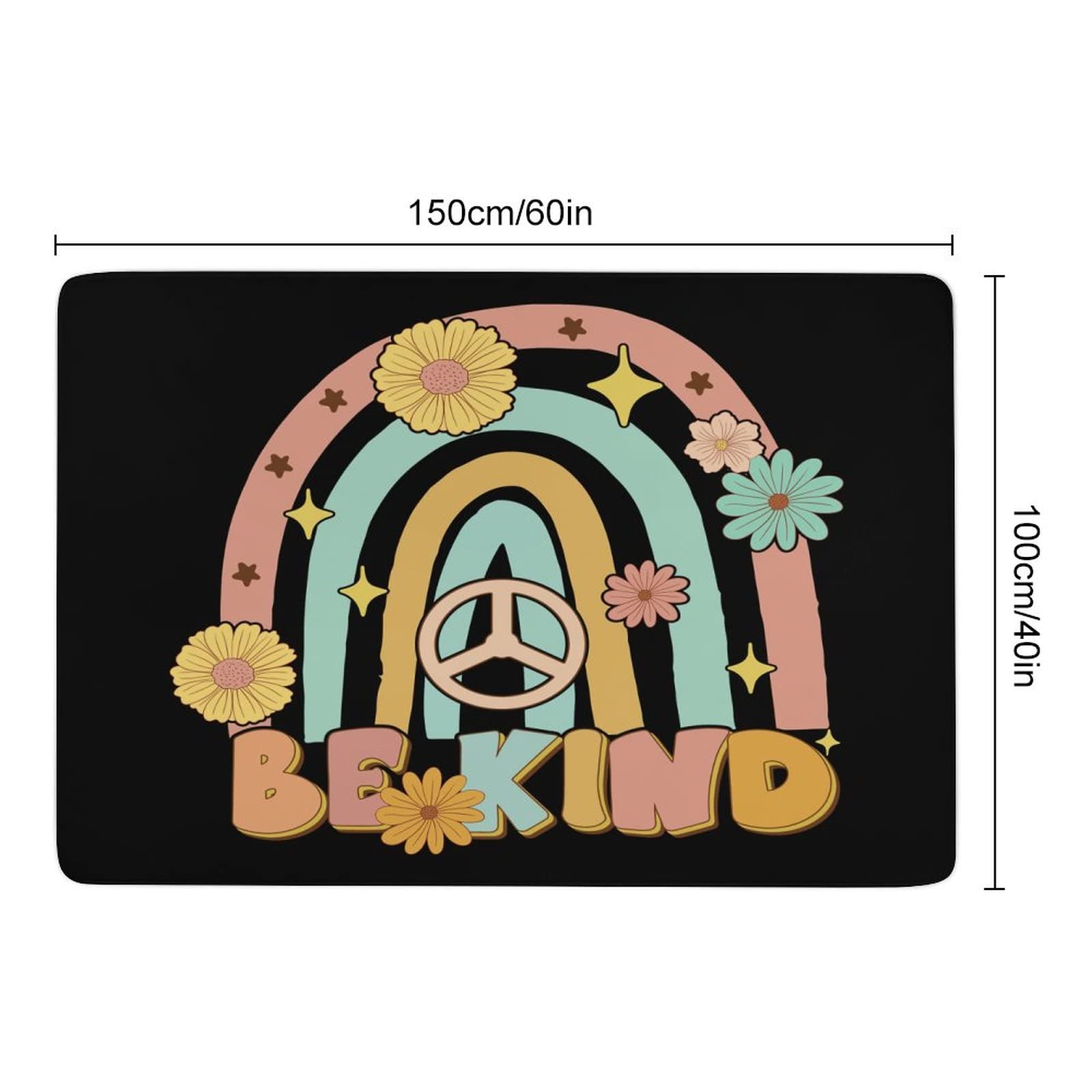 Vibrant Retro Rainbow Rug for Kids & Teens - Soft Playroom Carpet, Bedroom Floor Mat, Dorm Decor (5x6.5ft) | Perfect for Girls' Rooms, Nursery, Living Spaces & Science-Themed Feminism Decor