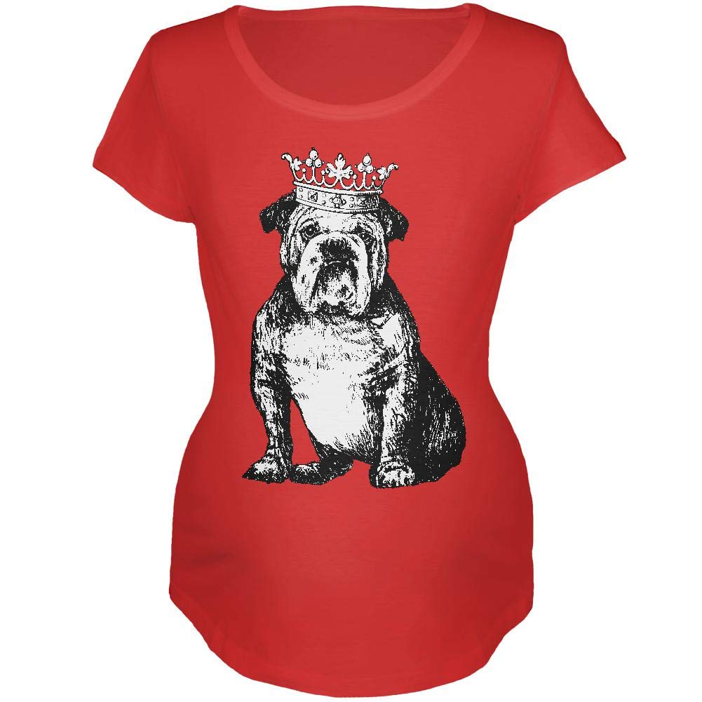 Old Glory Bulldog Crown Maternity Tee - Comfortable Pregnancy Shirt for Moms