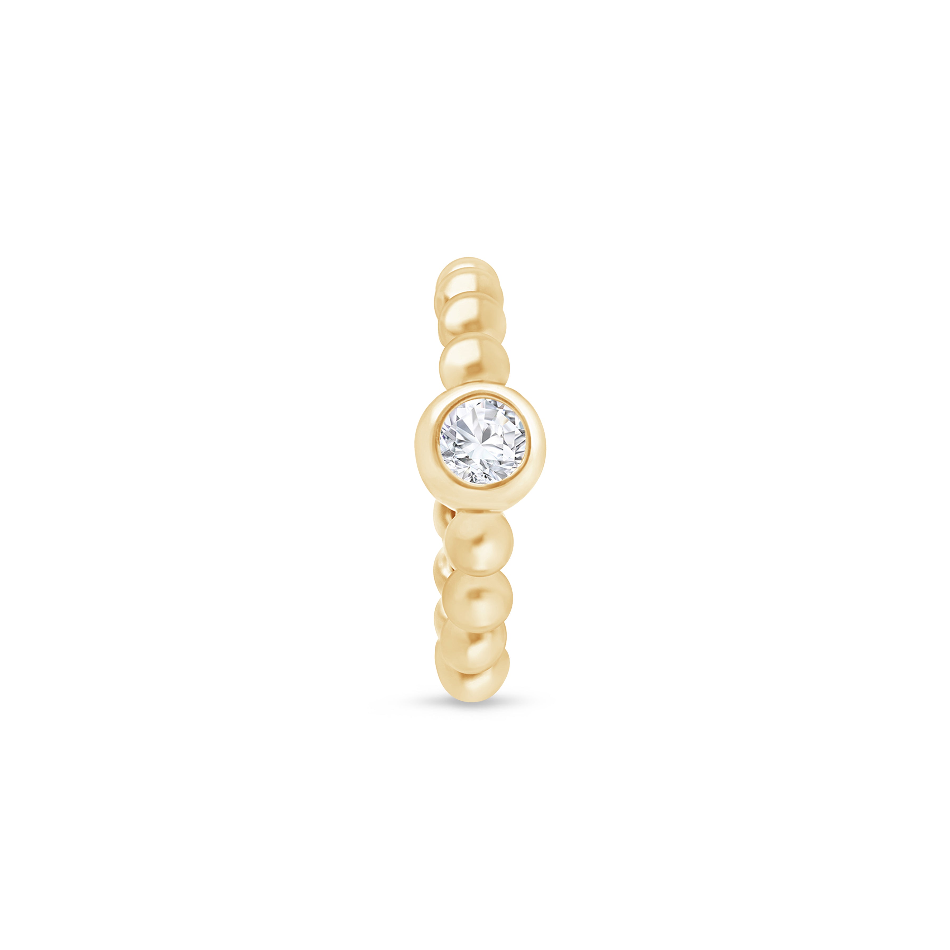 14k Yellow Gold Beaded Bubble Cuff Bracelet with Stud Accents - Elegant Stackable Jewelry for Women, Perfect for Parties, Weddings & Everyday Wear