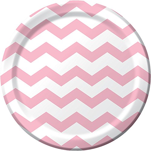 Elegant Classic Pink Dinner Plates with Chevron Pattern - Perfect for Weddings, Parties, and Stylish Home Dining