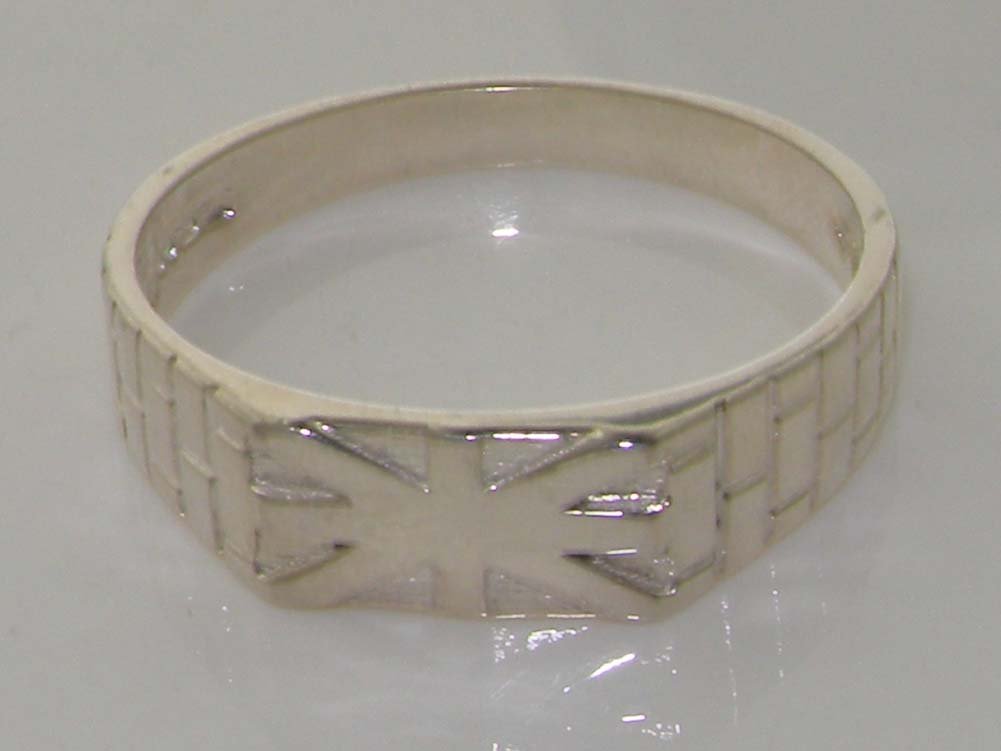 925 Sterling Silver Union Jack Wedding Band Ring - Simple Carved Design for Men & Women - Perfect for Engagements, Anniversaries and British-Themed Weddings