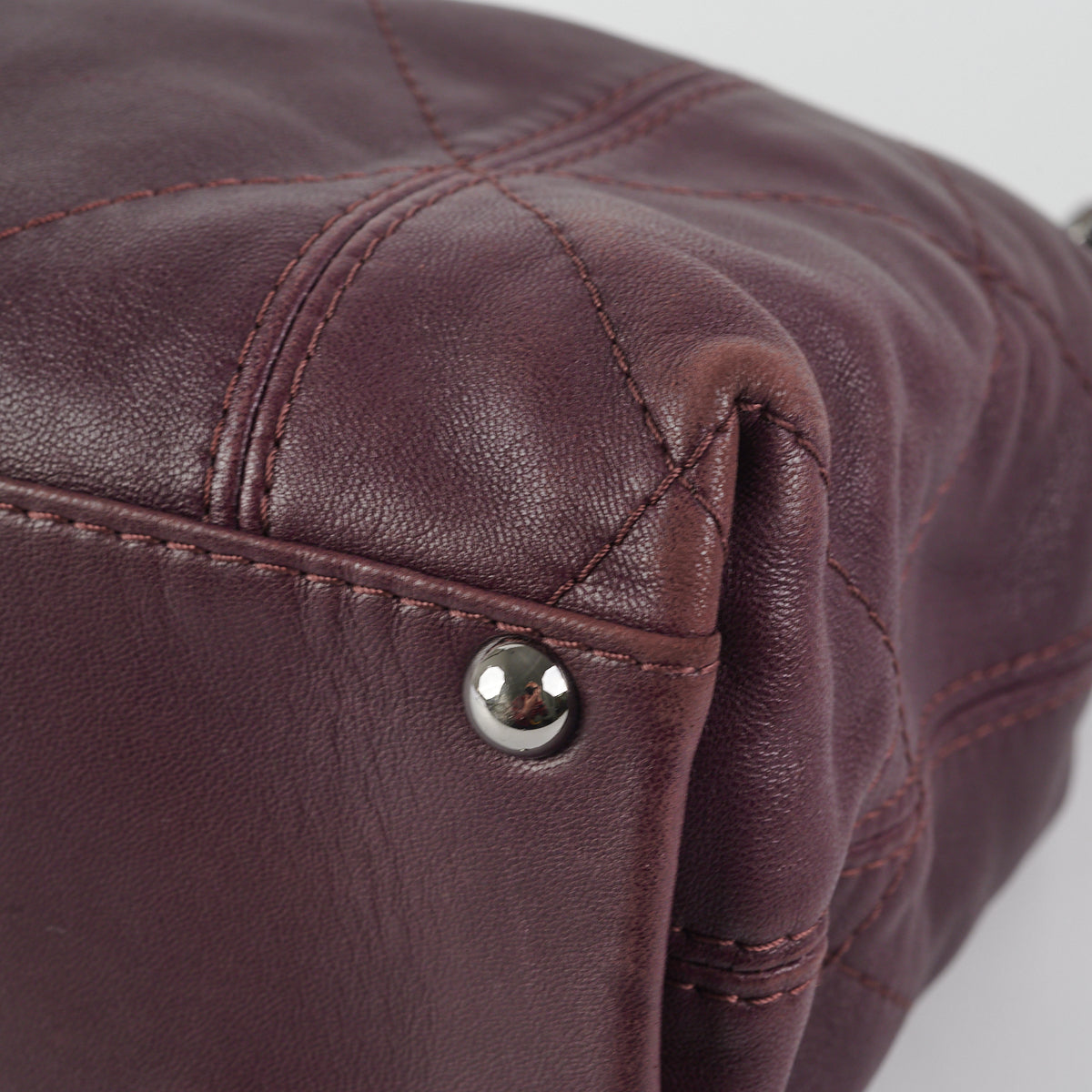 Chanel Quilted Leather Tote Bag for Women - Dark Burgundy/Purple Crossbody Handbag - Luxury Designer Purse for Work, Travel & Everyday Use