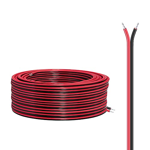22AWG 100ft 2-Pin LED Strip Extension Cable - Waterproof Boat Light Wire for Pontoon, Kayak & Marine Navigation - Perfect for Underwater Lighting, RV Interior & Outdoor Decoration