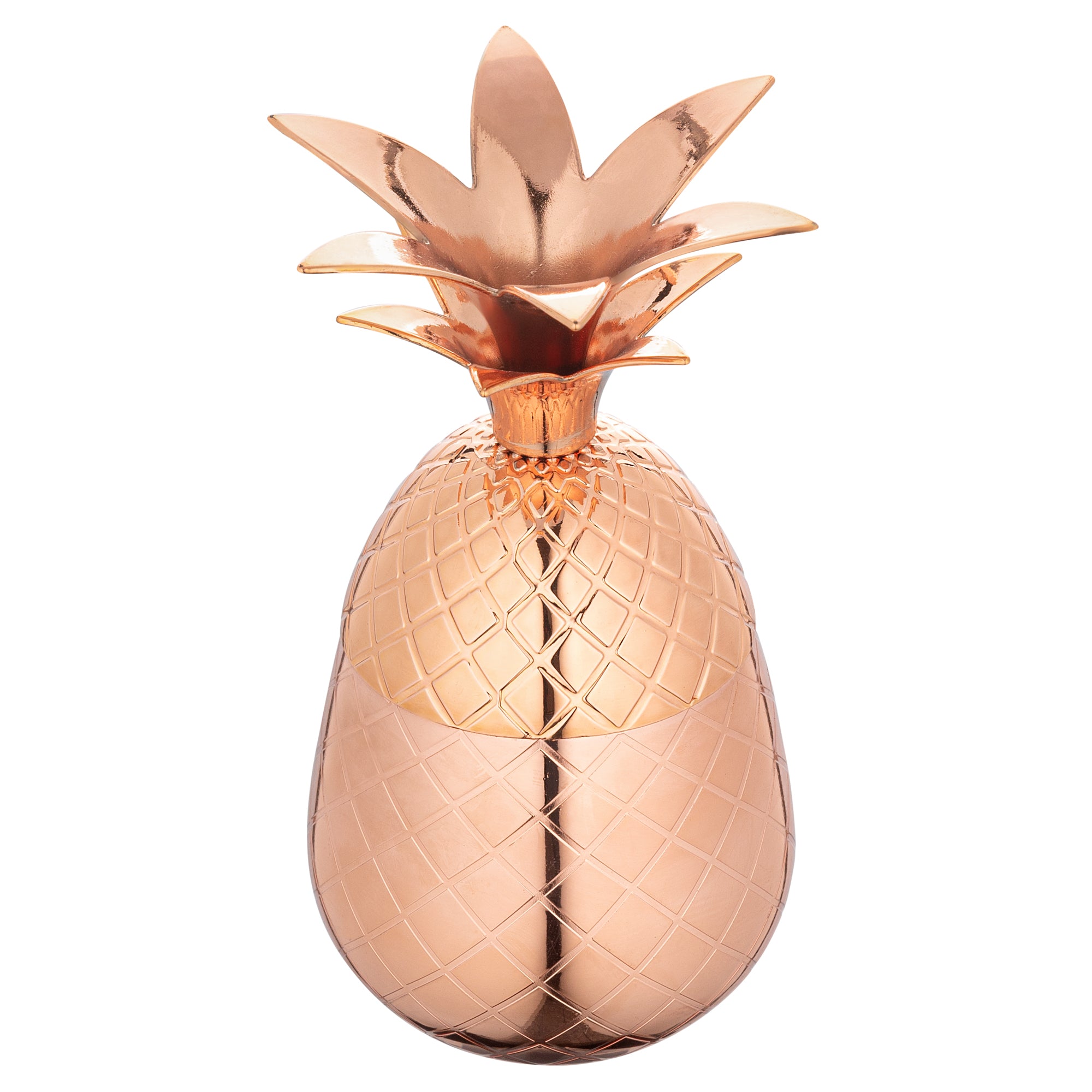 Bar Lux 2 oz Copper Plated Stainless Steel Pineapple Tumbler Cup - Elegant Cocktail Glass for Mojito, Margarita & Whiskey - Perfect for Home Bar, Parties & Gifts (2.5