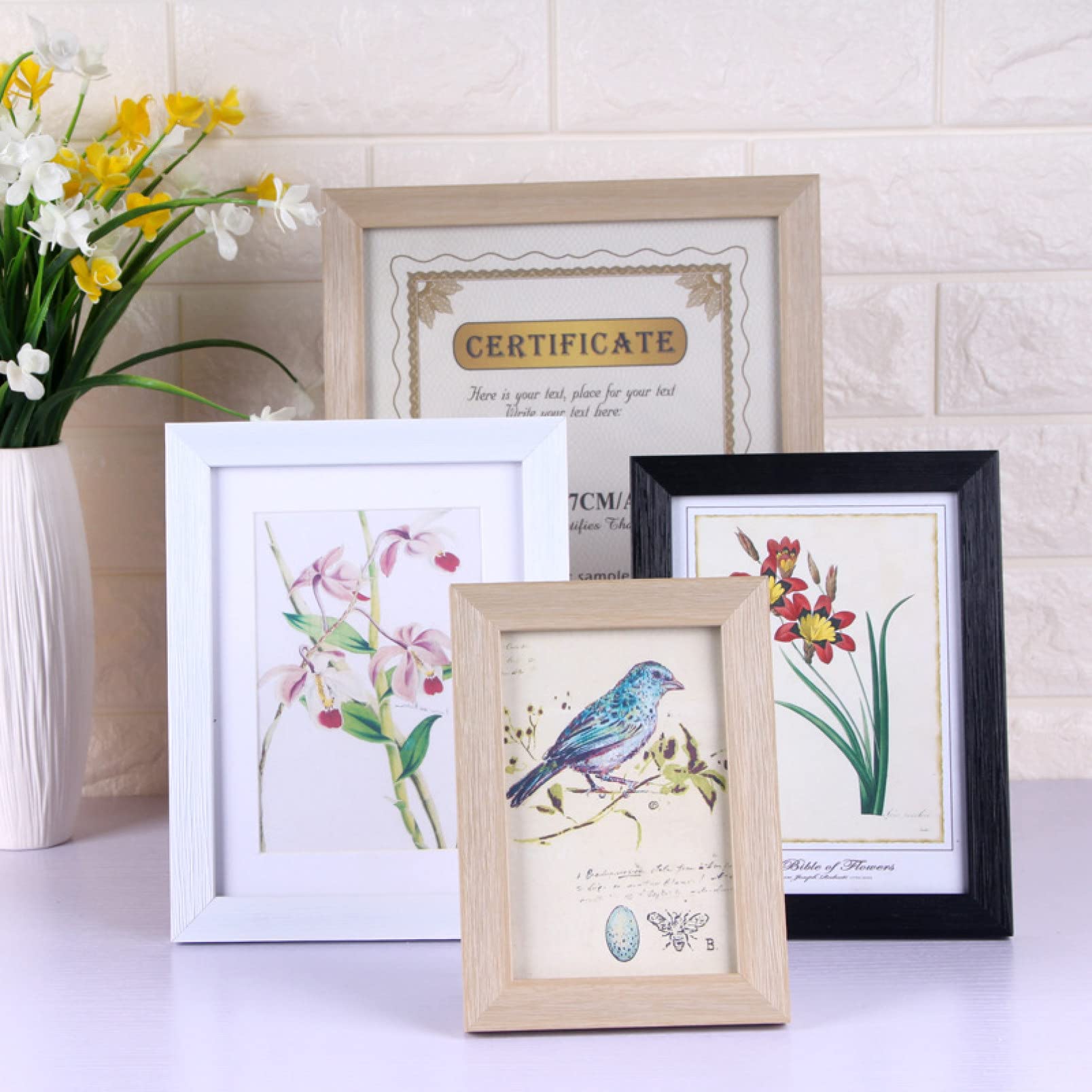 Personalized Wooden Photo Frame - 1Pcs Vertical & Horizontal Desktop Picture Frame for Wall Art & Home Decor - Perfect for Family Photos, Wedding Memories, and Office Desk Display