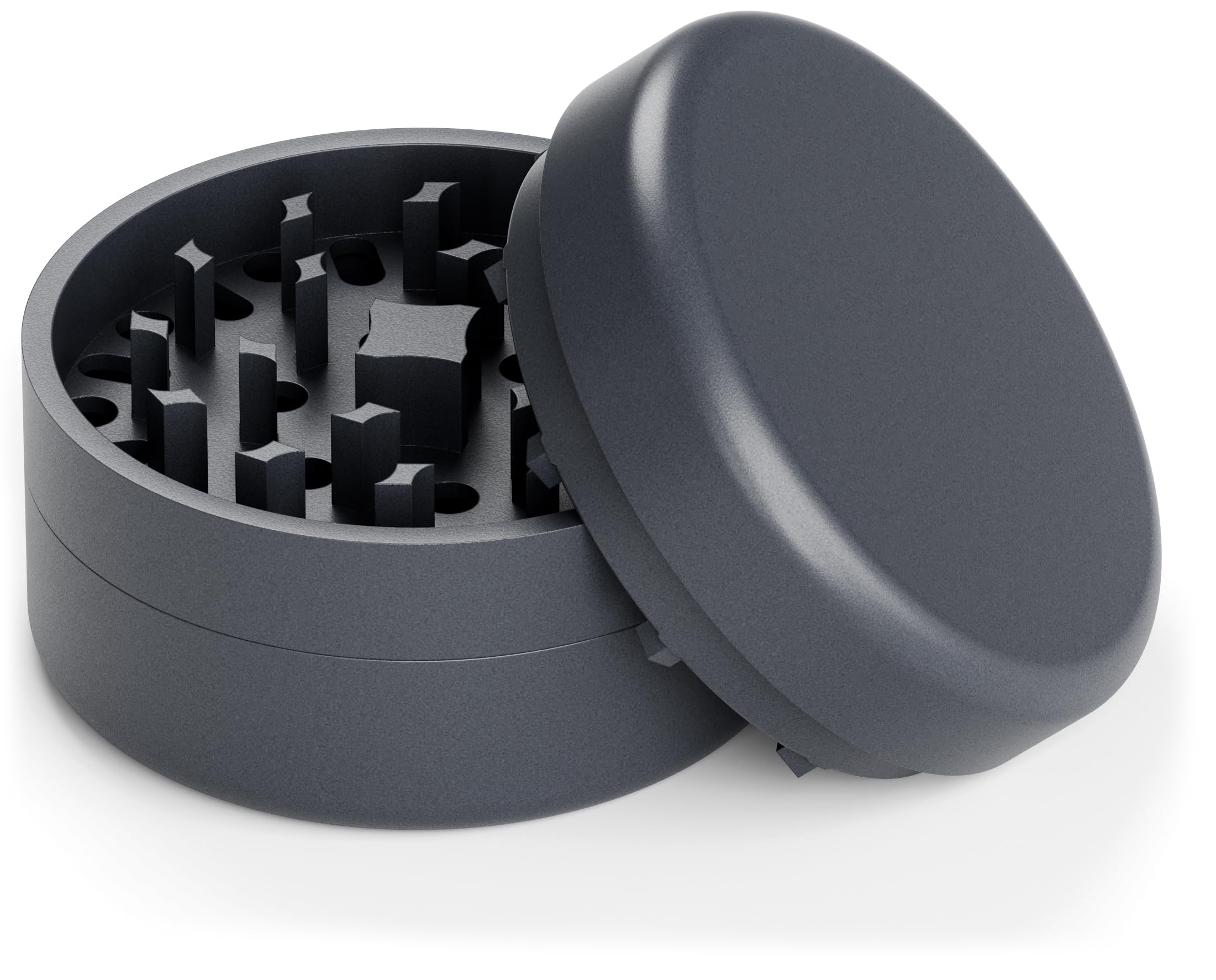 Premium Non-Stick Ceramic Herb Grinder - 3 Piece Set with Nano Ceramic Coating & Sharp Mechanism | 62mm Diameter | Includes Pollen Scraper, Brush & Mouthpiece (Anthracite) | Perfect for Grinding Spices, Herbs & Tobacco for Cooking, Baking & Smoking