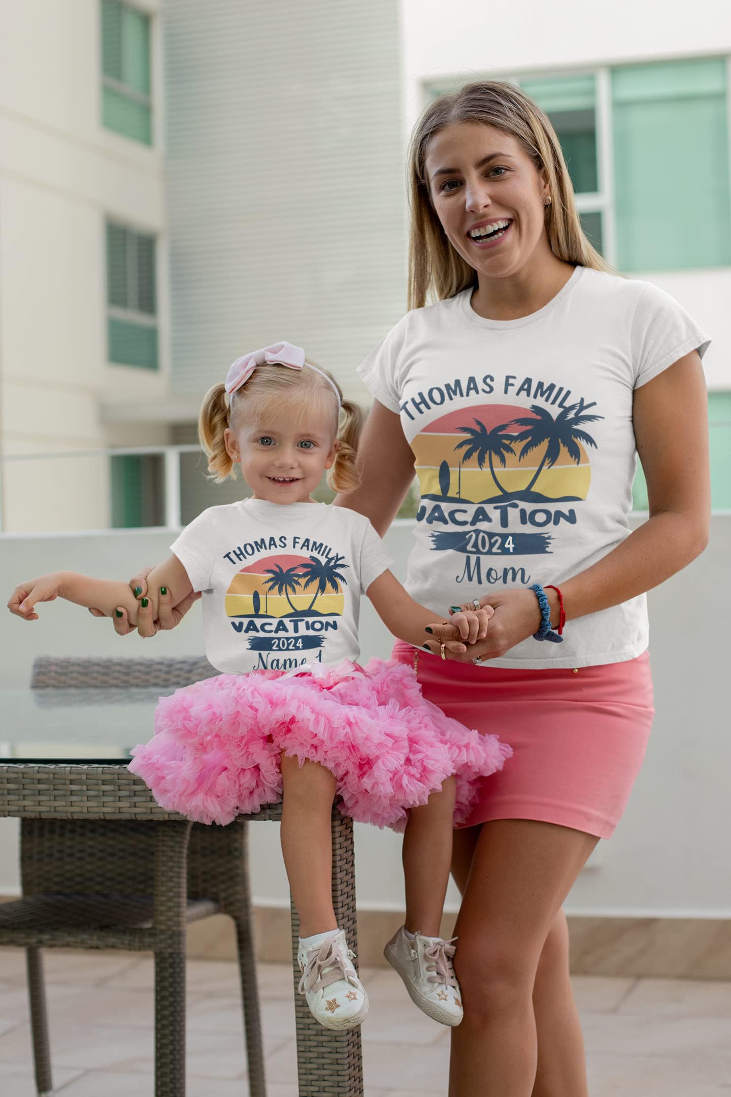 Custom Family Vacation T-Shirts - Matching Beach & Cruise Shirts for Summer Travel - Black Cotton Crewneck Tees for Family Reunions & Tropical Getaways
