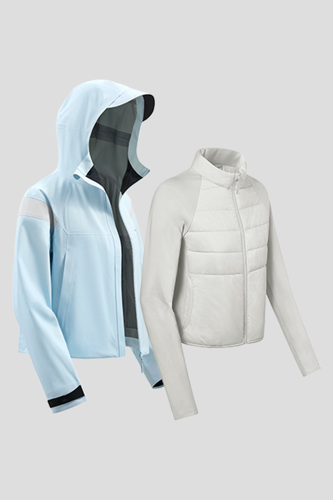 Women's Lightweight 3-in-1 Windbreaker Jacket with Hood - Waterproof Raincoat & Warm Fleece Lining for Hiking, Running & Outdoor Activities