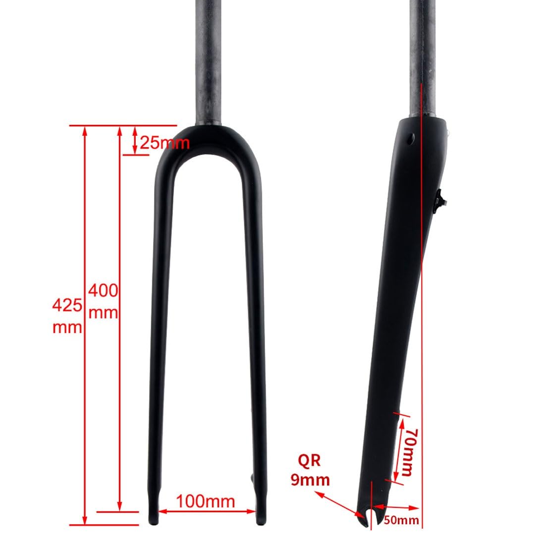 Carbon Fiber Rigid Fork 700C Gravel Road Bike Fork - 1-1/8